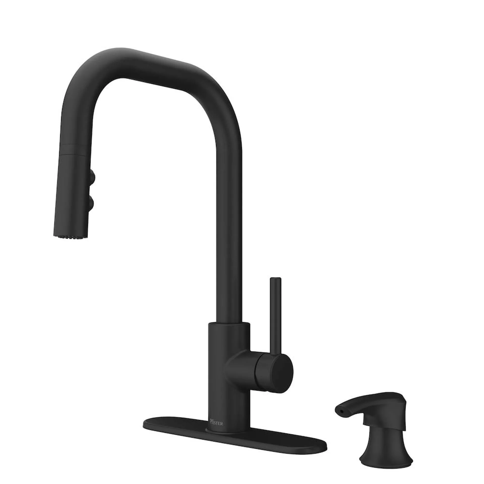 Zanna 1-Handle Spot Defense Matte Black Pull Out/Pull Down Kitchen Faucet/Kitchen Sink Faucet/Tap with Soap Dispenser