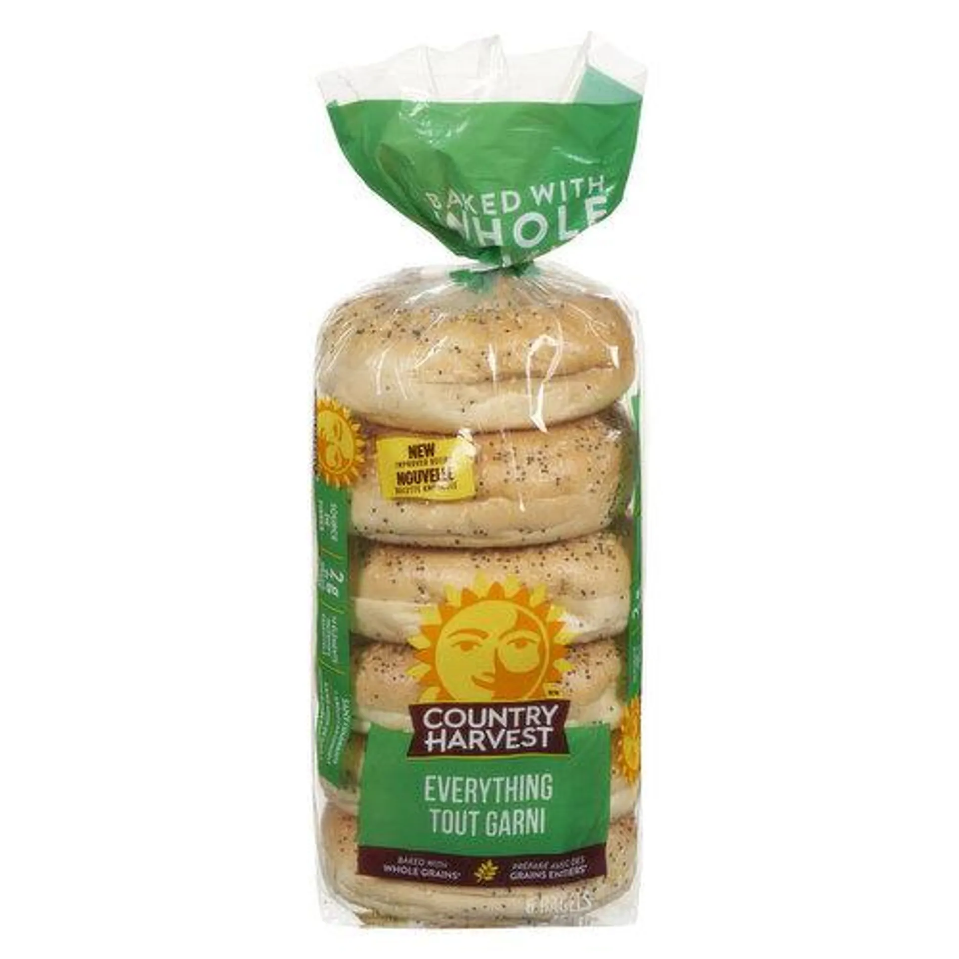 Country Harvest - Everything Bagels, 6 Each