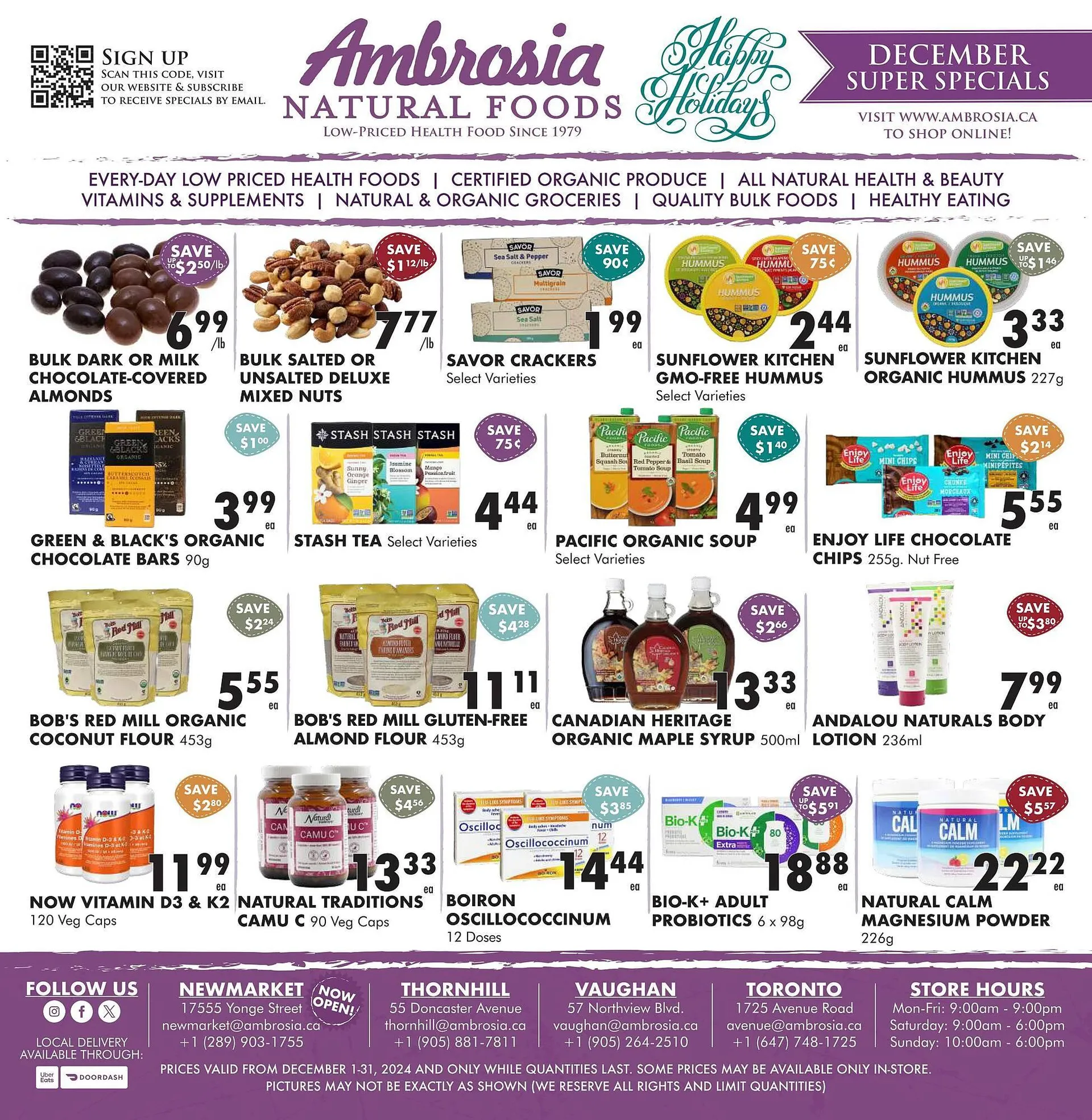 Ambrosia Natural Foods flyer - 1