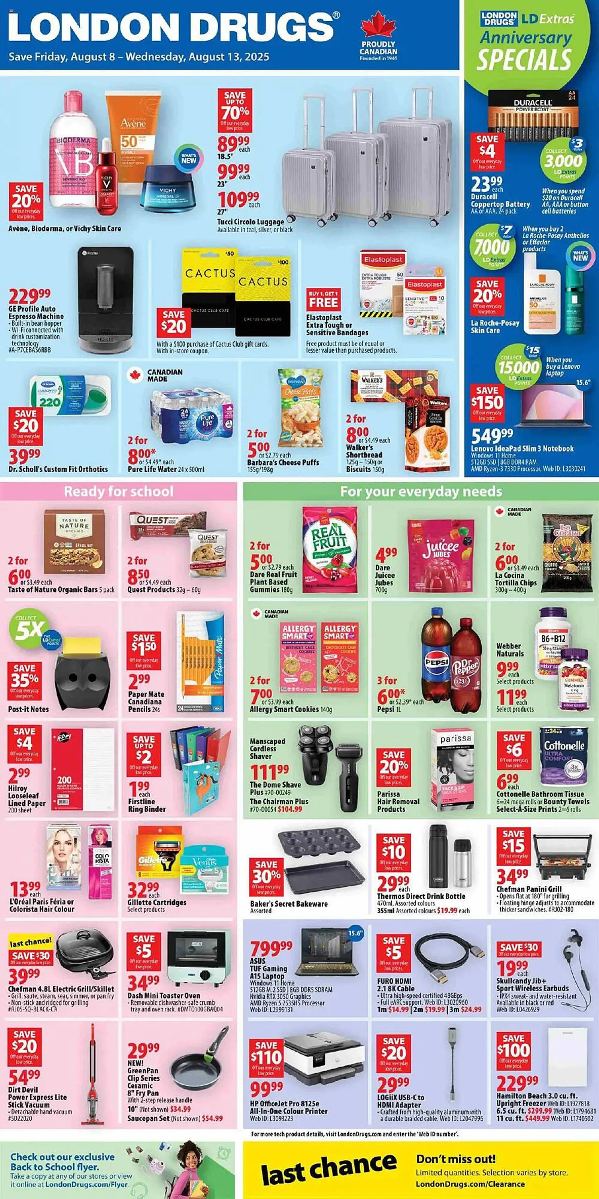 London Drugs flyer from August 8 to August 13 2025 - flyer page 1