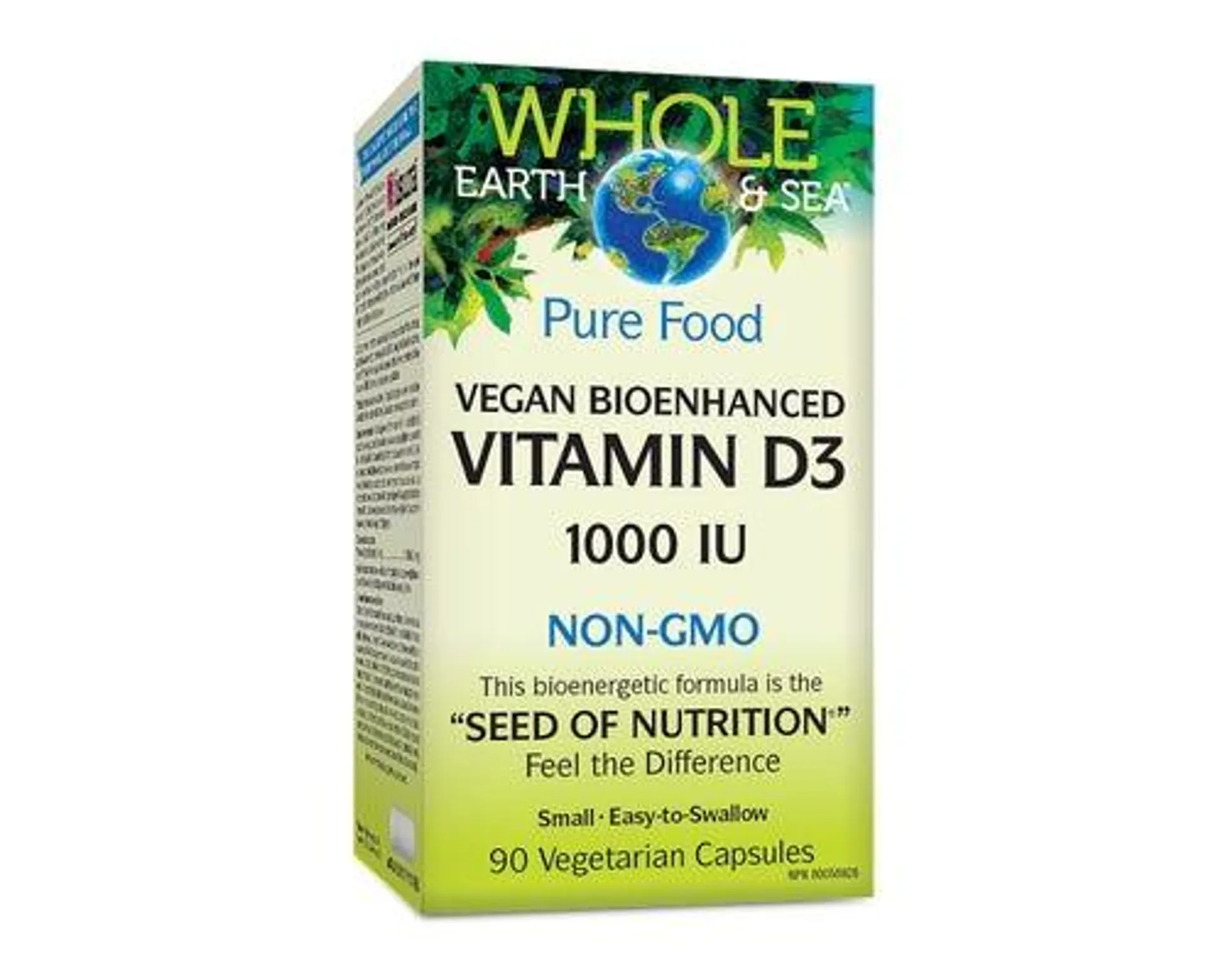 Whole Earth & Sea Vegan Bioenhanced Vitamin D3 1000 IU 90 Veggie Caps