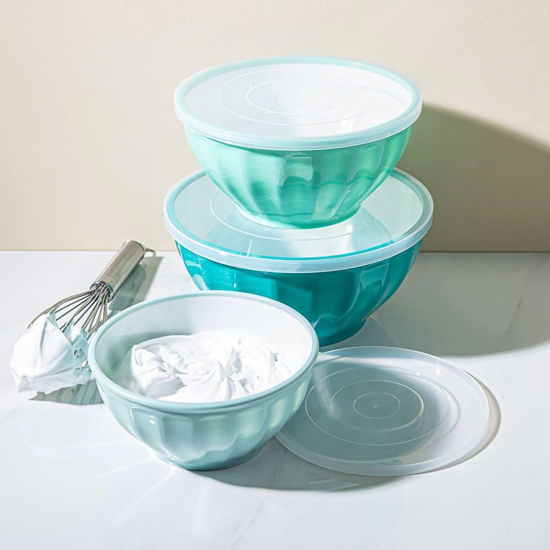 KSP Croft Mixing Bowls with Lids - Set of 6 (Green)