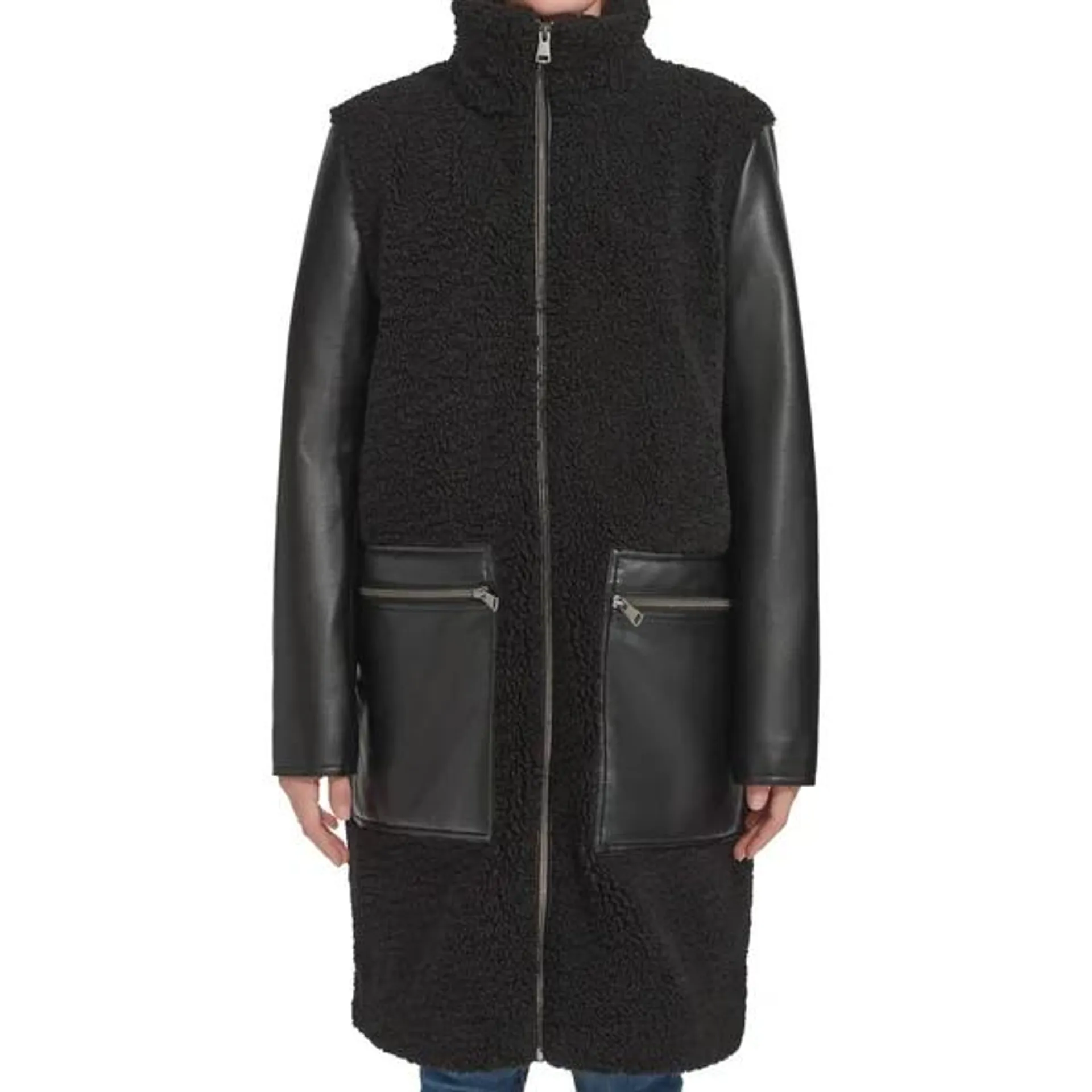 Andrew Marc Women's Bouclé Mixed Media Coat