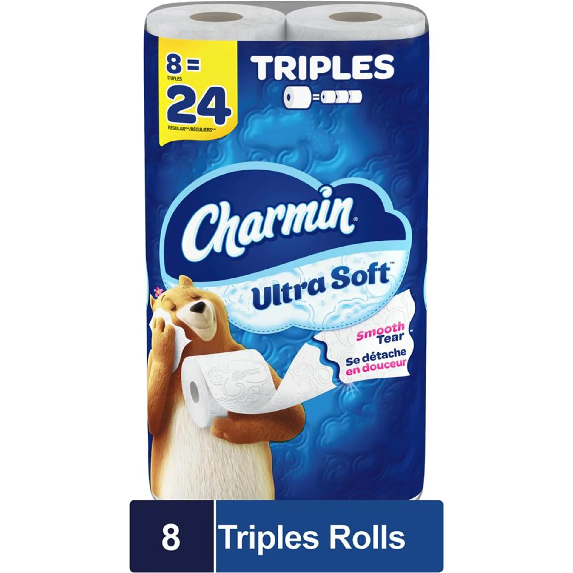 Ultra Soft Toilet Paper, 8 Equal 24 Rolls, 168 Bathroom Tissues per roll