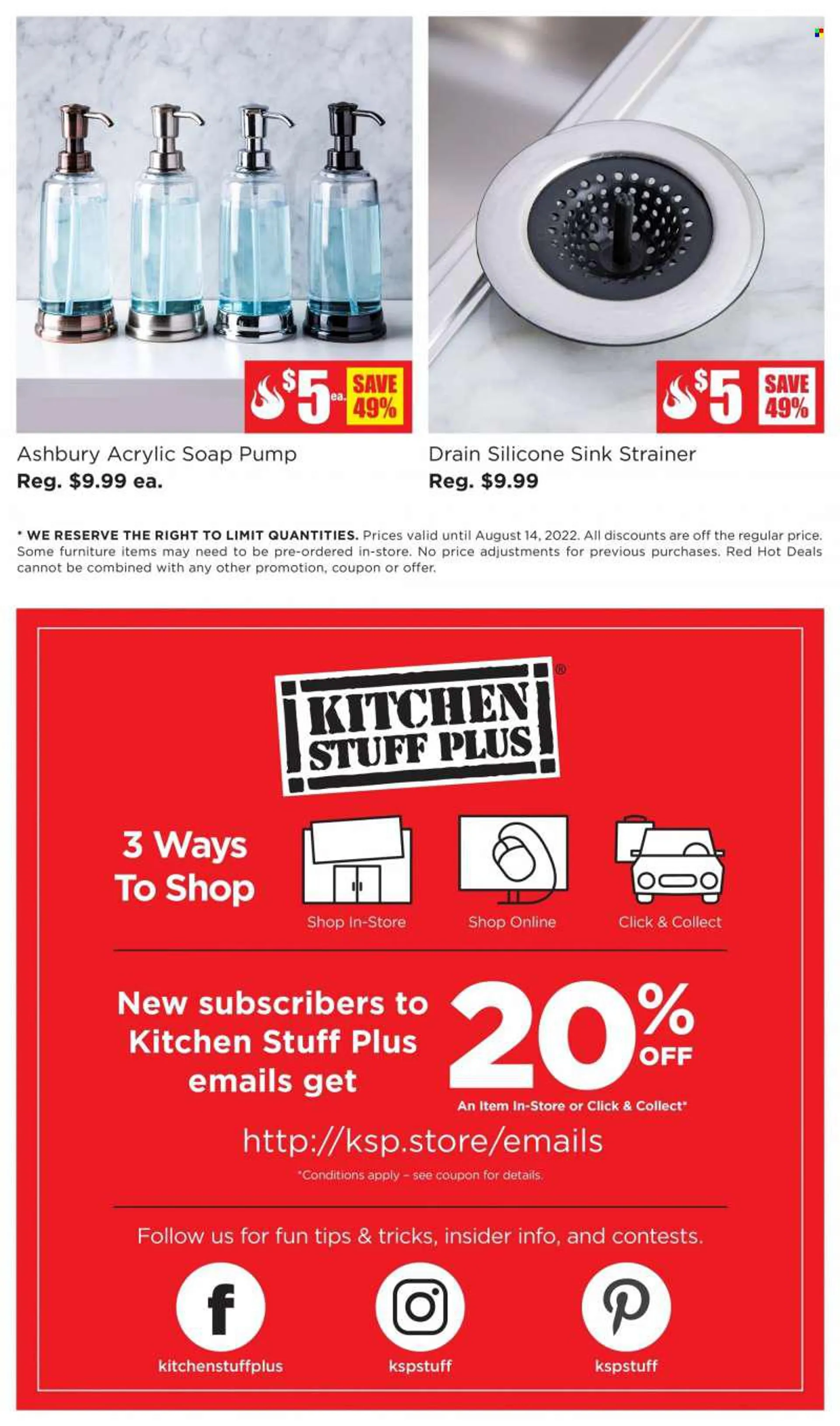 Kitchen Stuff Plus Flyer  - August 08, 2022 - August 14, 2022. Page 9.