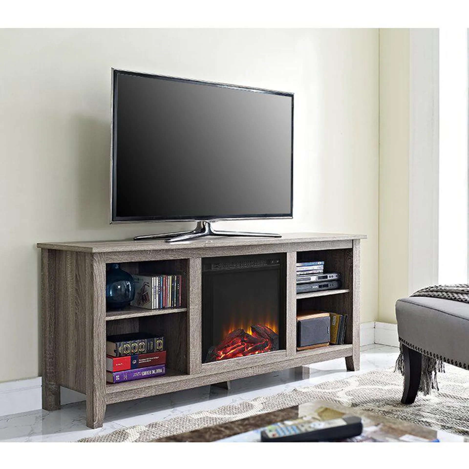 Kneeland TV Stand for TVs up to 65" with Fireplace Included