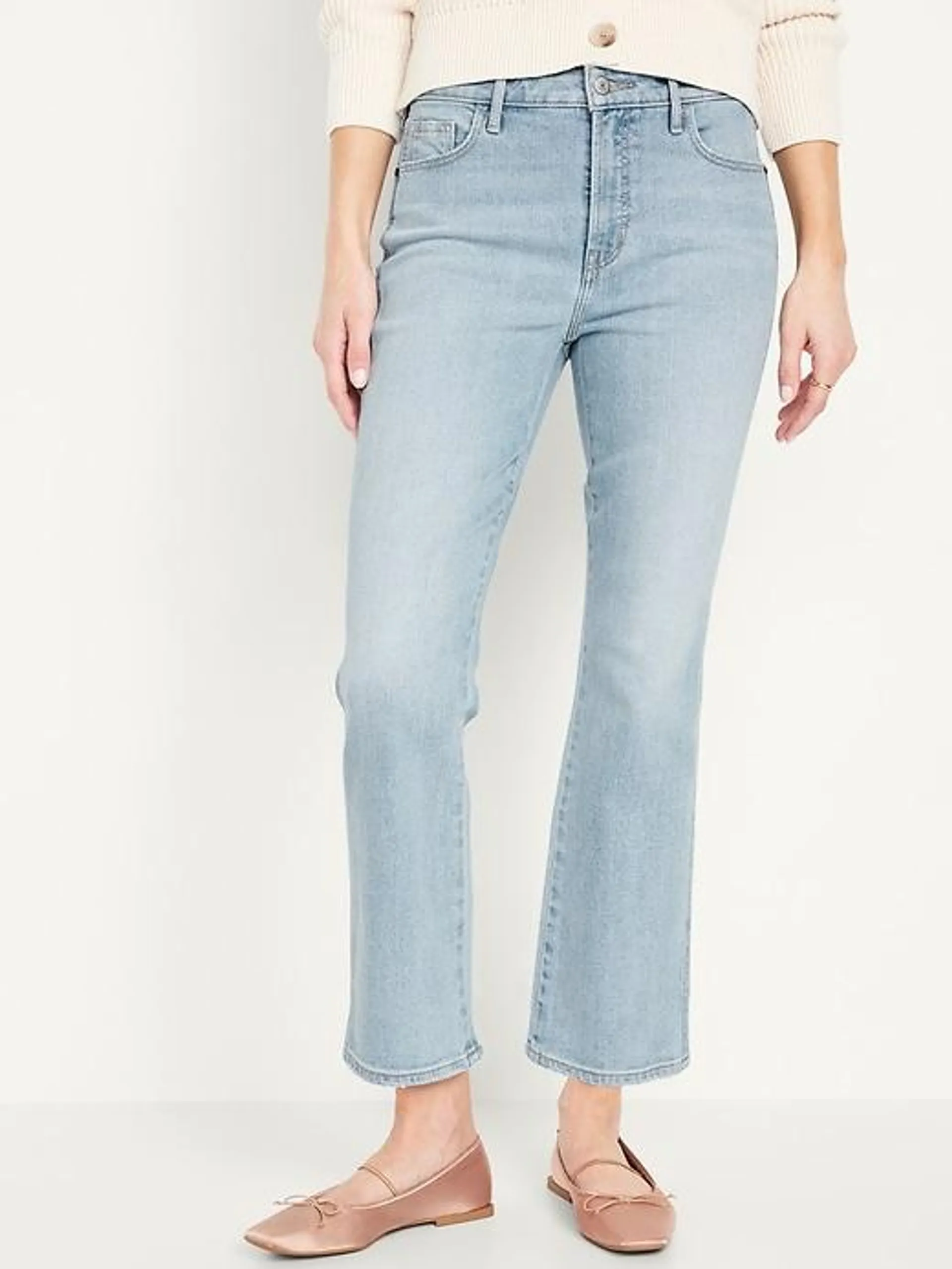 High-Waisted Vintage Crop Flare Jeans