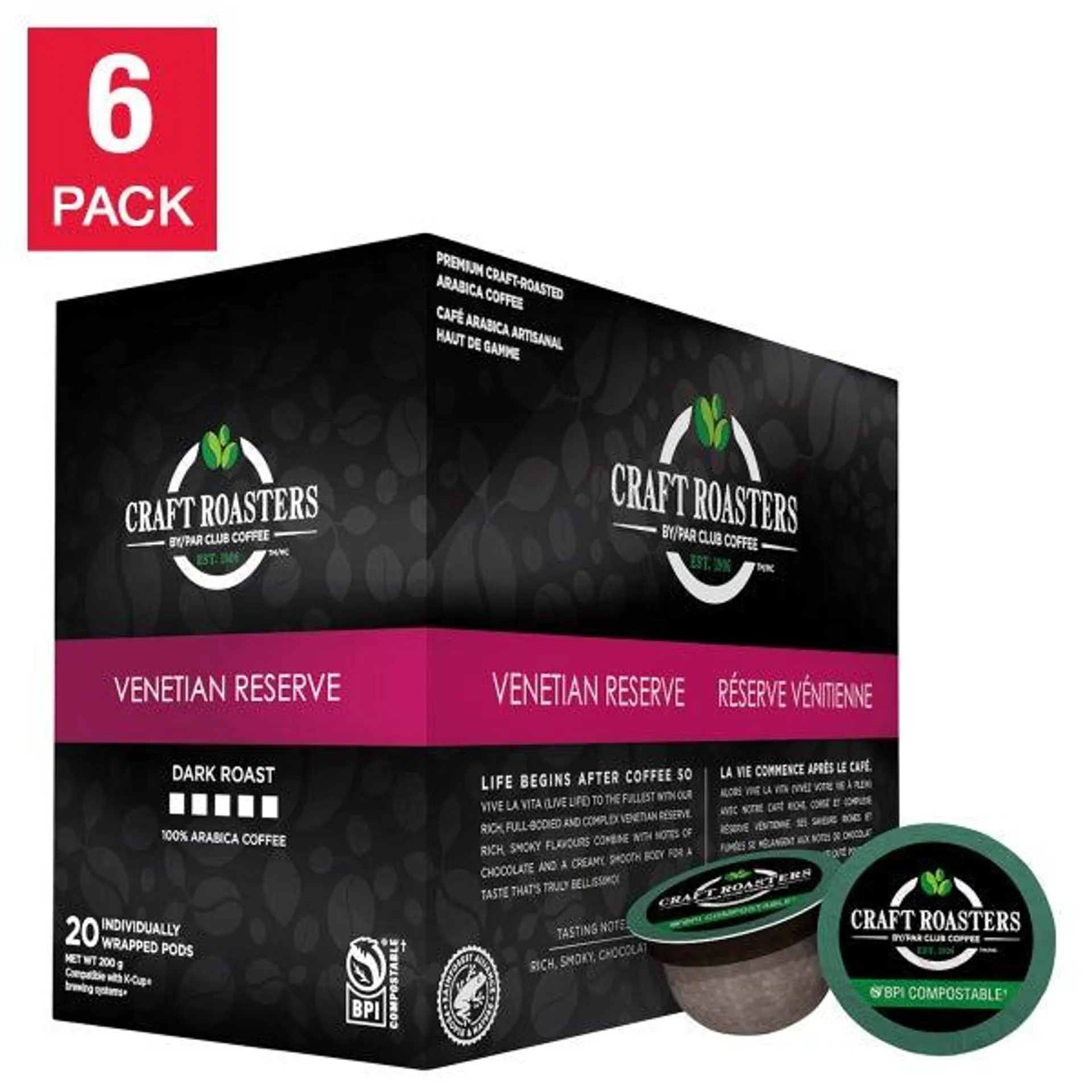 Club Coffee Craft Roasters Venetian Reserve K-Cup Pods, 120-count