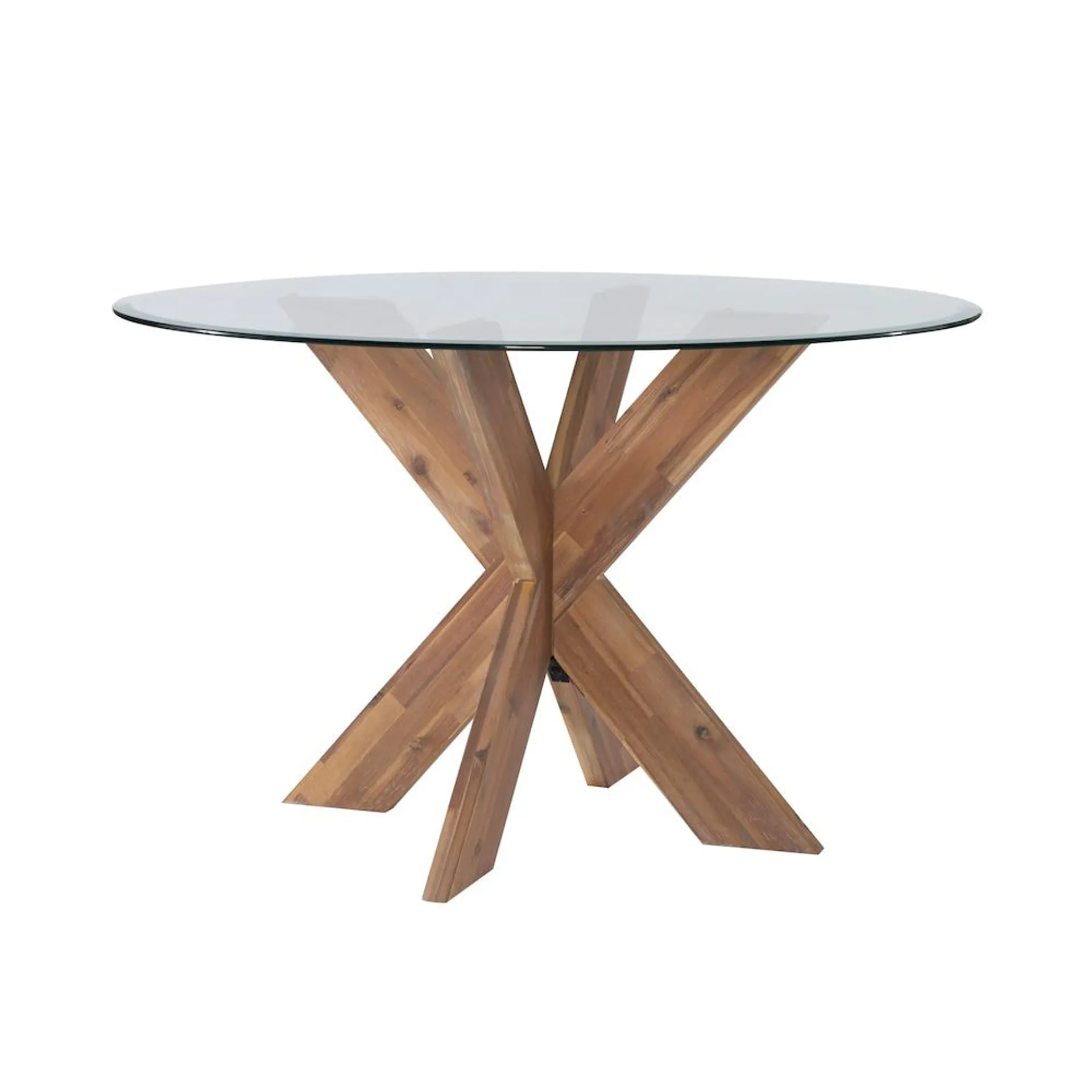 Balfour Dining Table With Glass Top in Natural