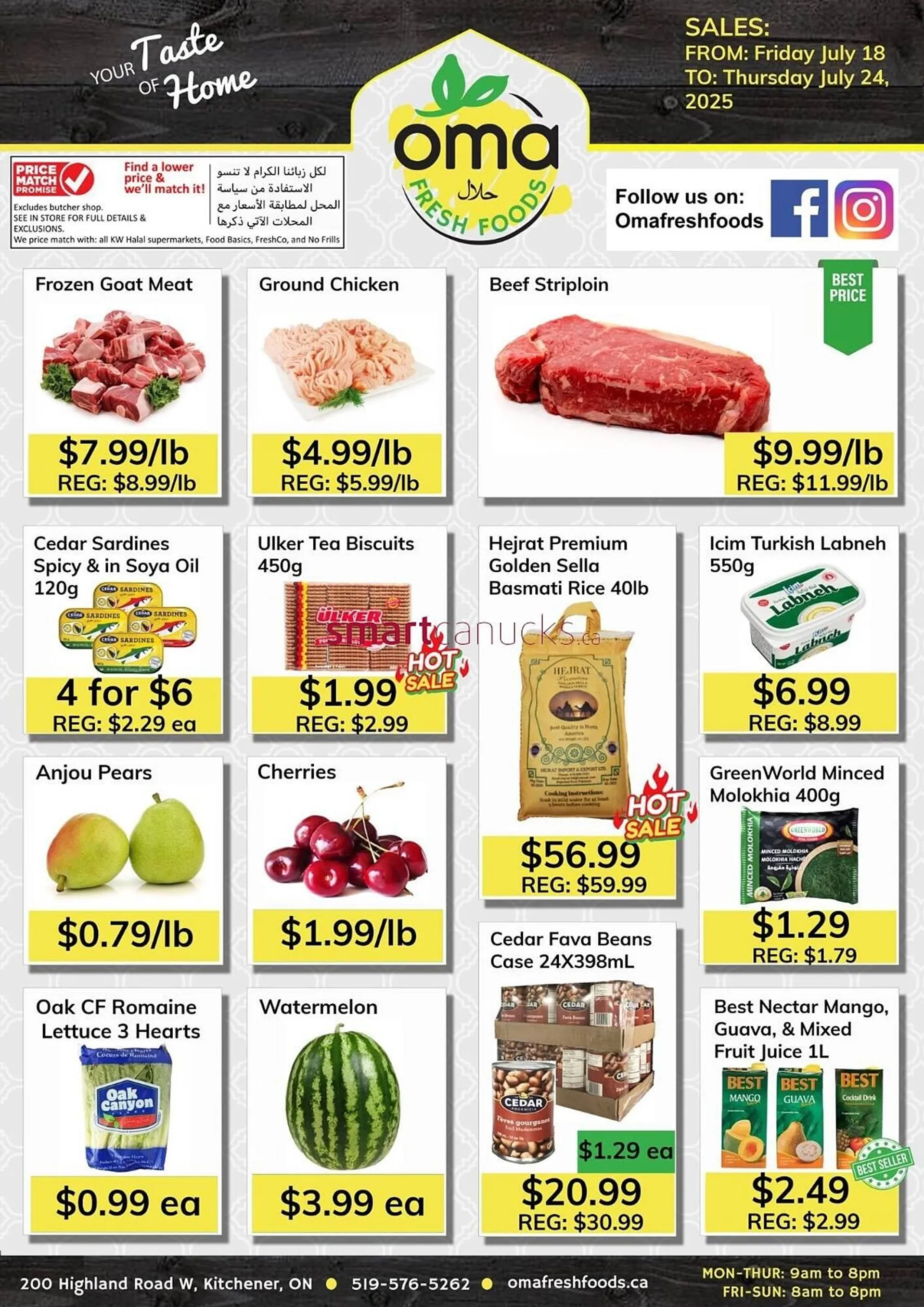 Oma Fresh Foods flyer from July 18 to July 24 2025 - flyer page 1