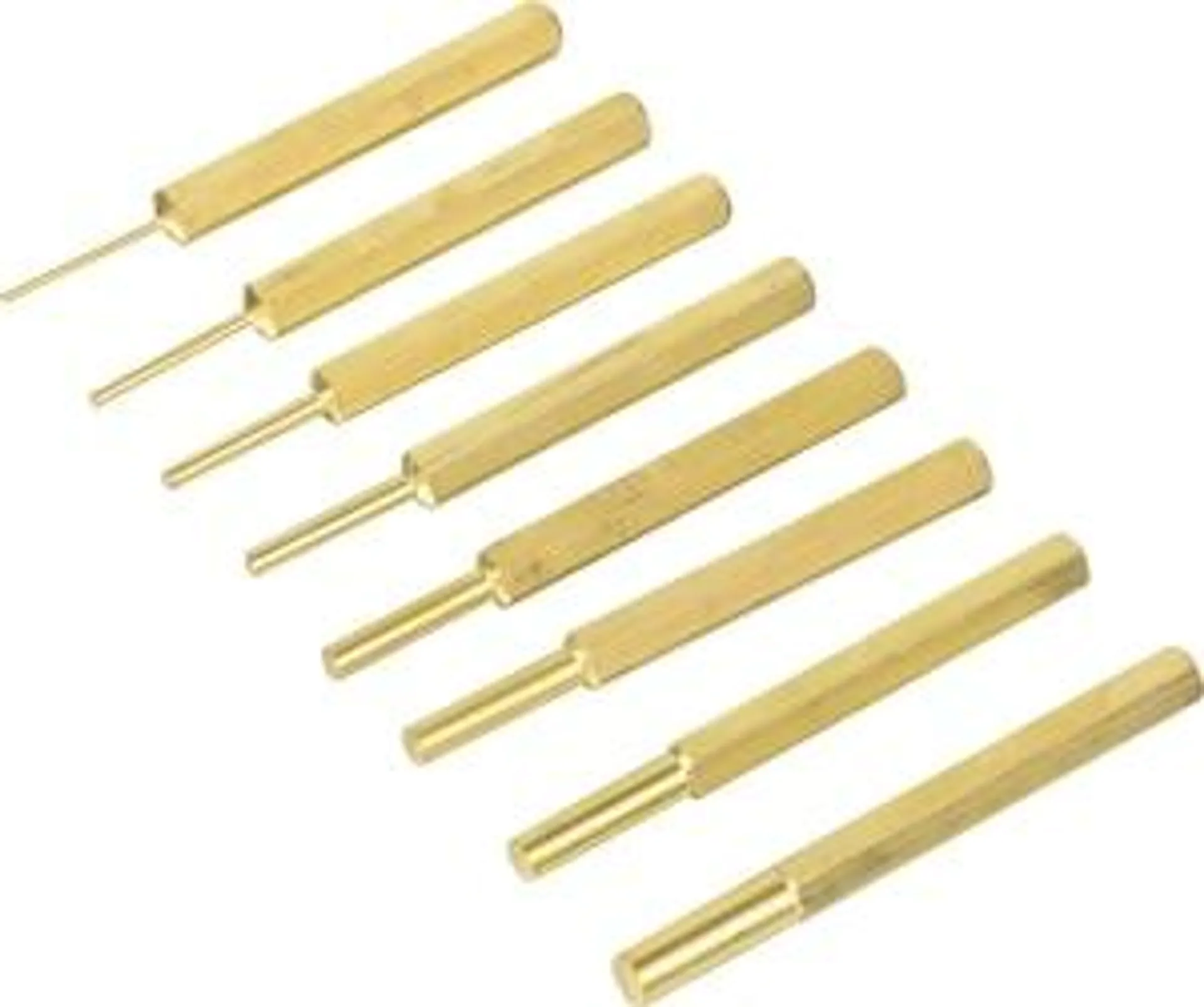 8 pc Solid Brass Pin Punch Set