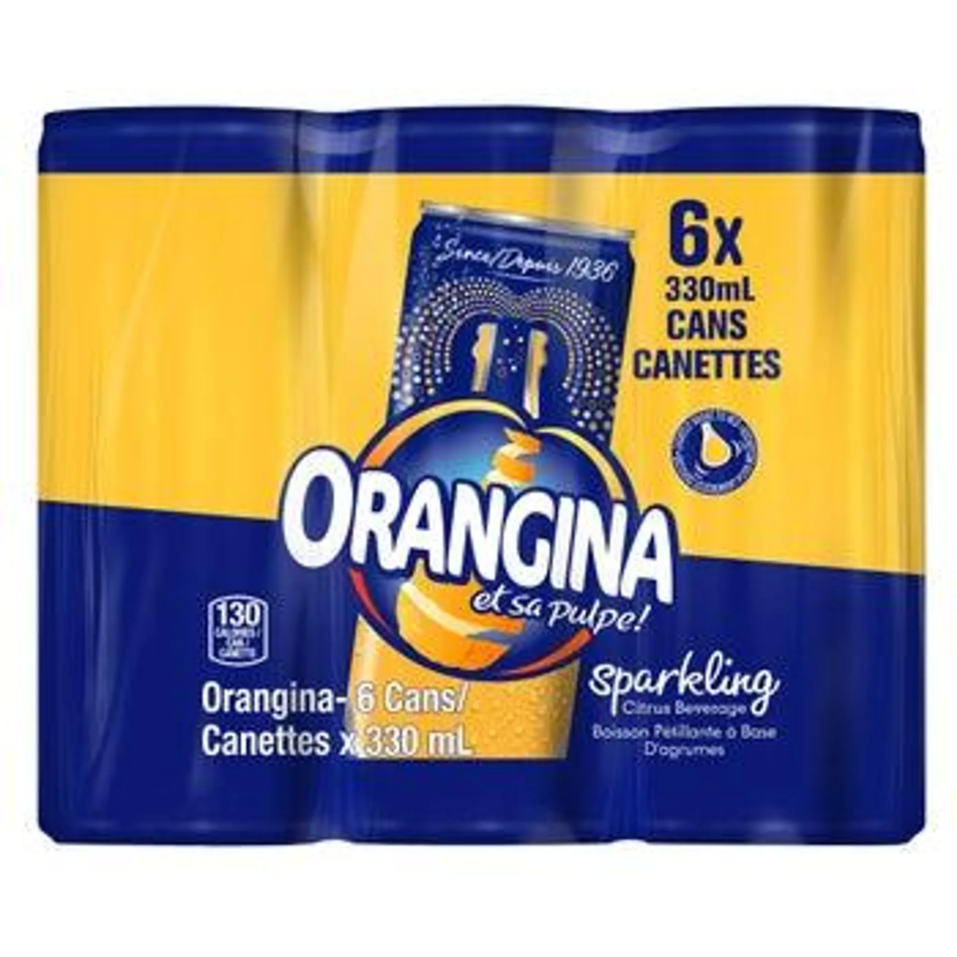 Orangina Sparkling Citrus Beverage Slim Cans 330 mL 24-pack