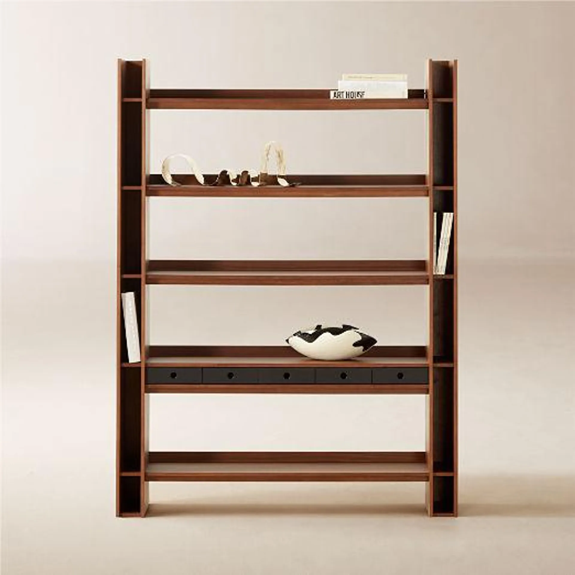 Genova Walnut Wood Bookcase by Gianfranco Frattini