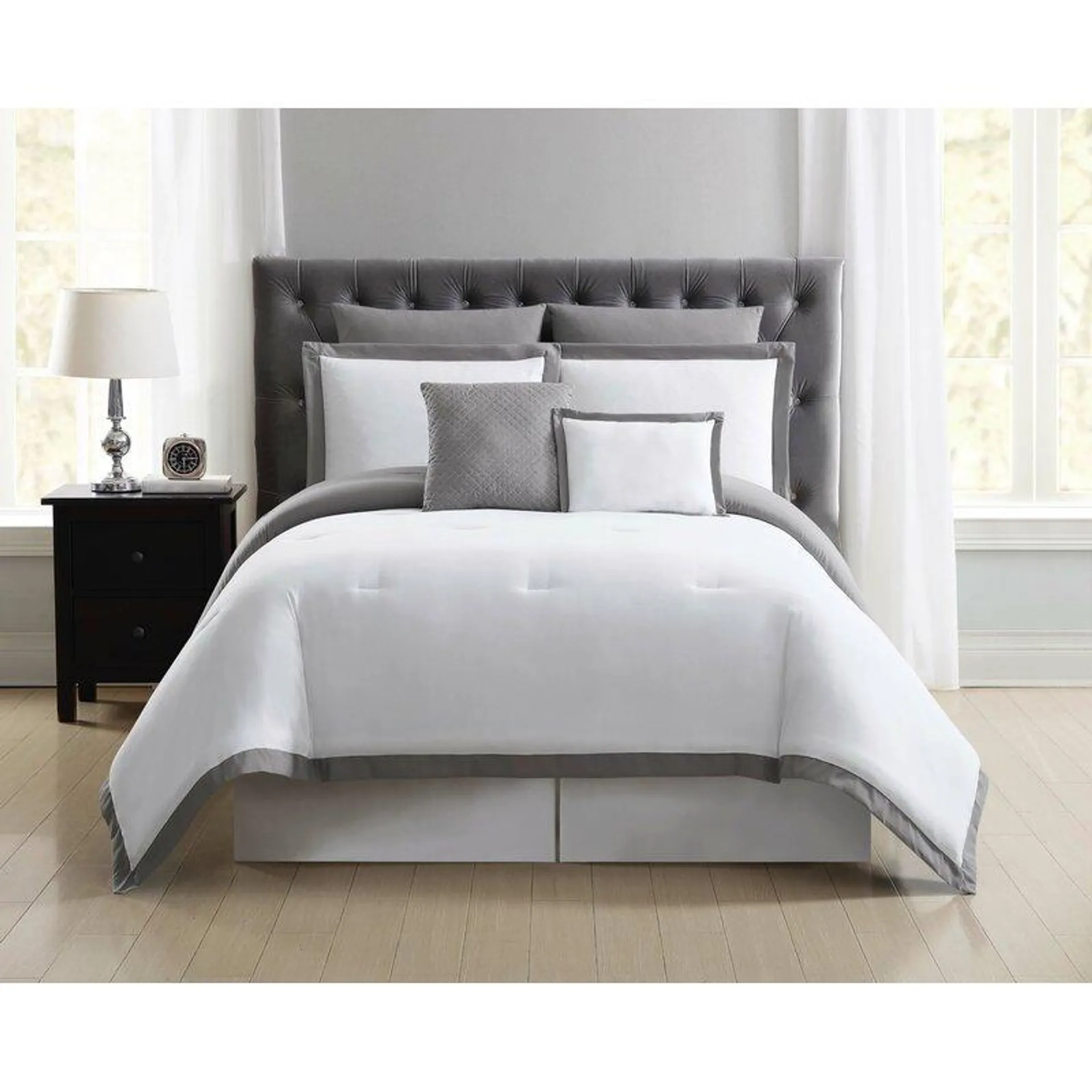 Everyday Modern & Contemporary Box Stitch Solid Colour Comforter Set