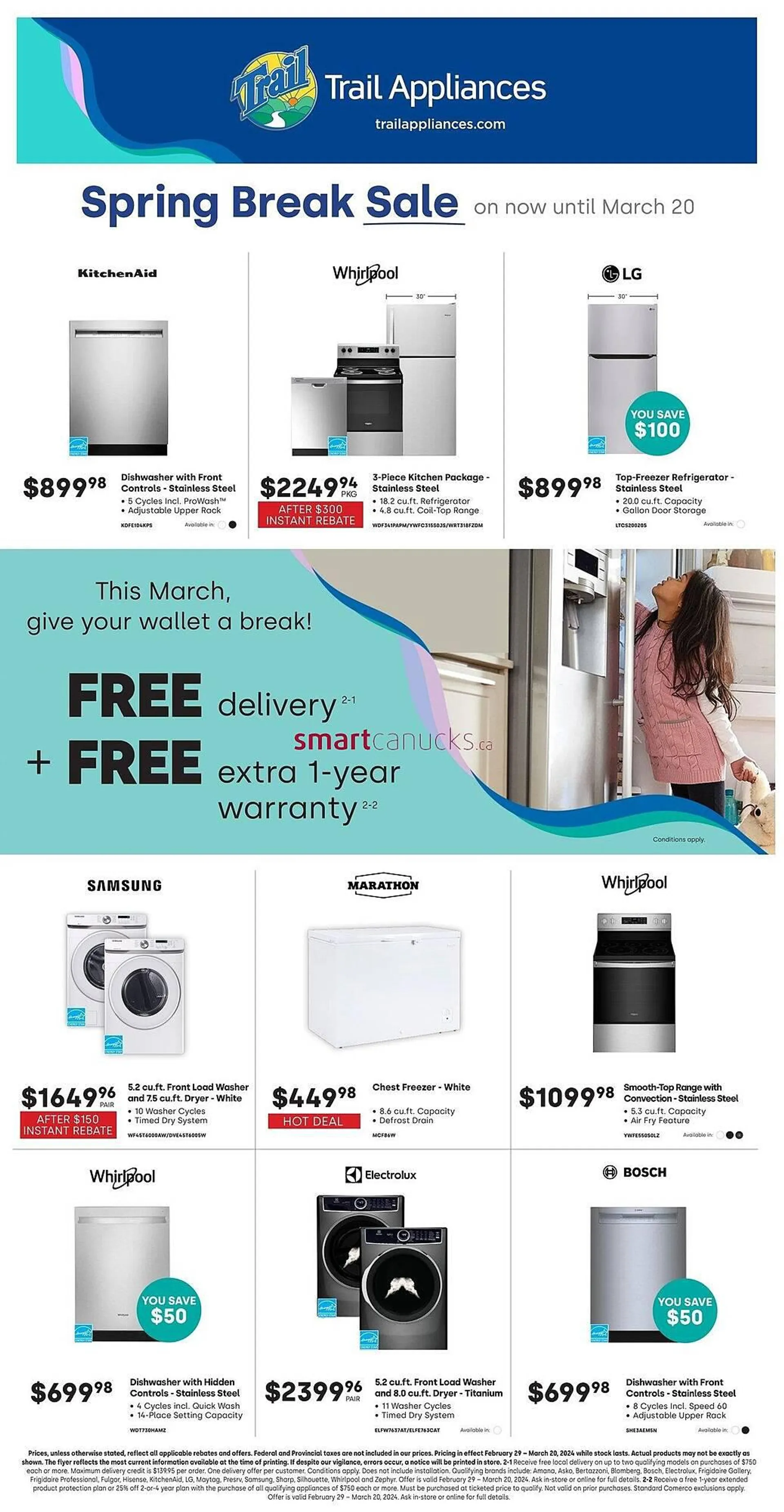 Trail Appliances flyer from February 29 to March 1 2024 - flyer page 1