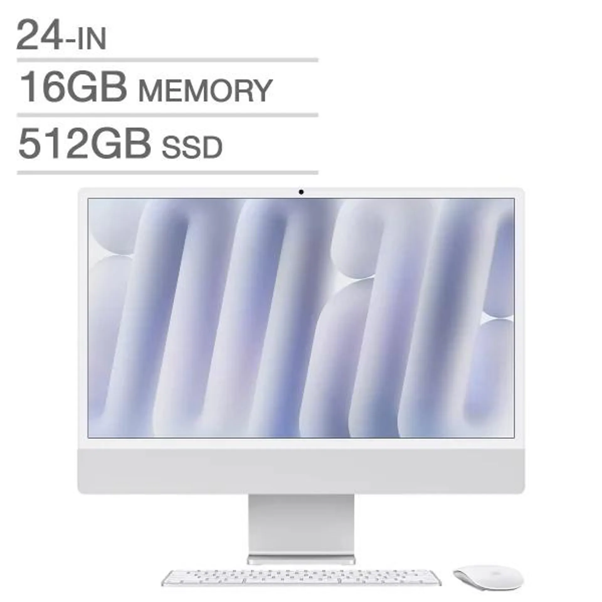 Apple 24 in. iMac, Apple M4 Chip - 16 GB RAM, 512 GB SSD, Silver