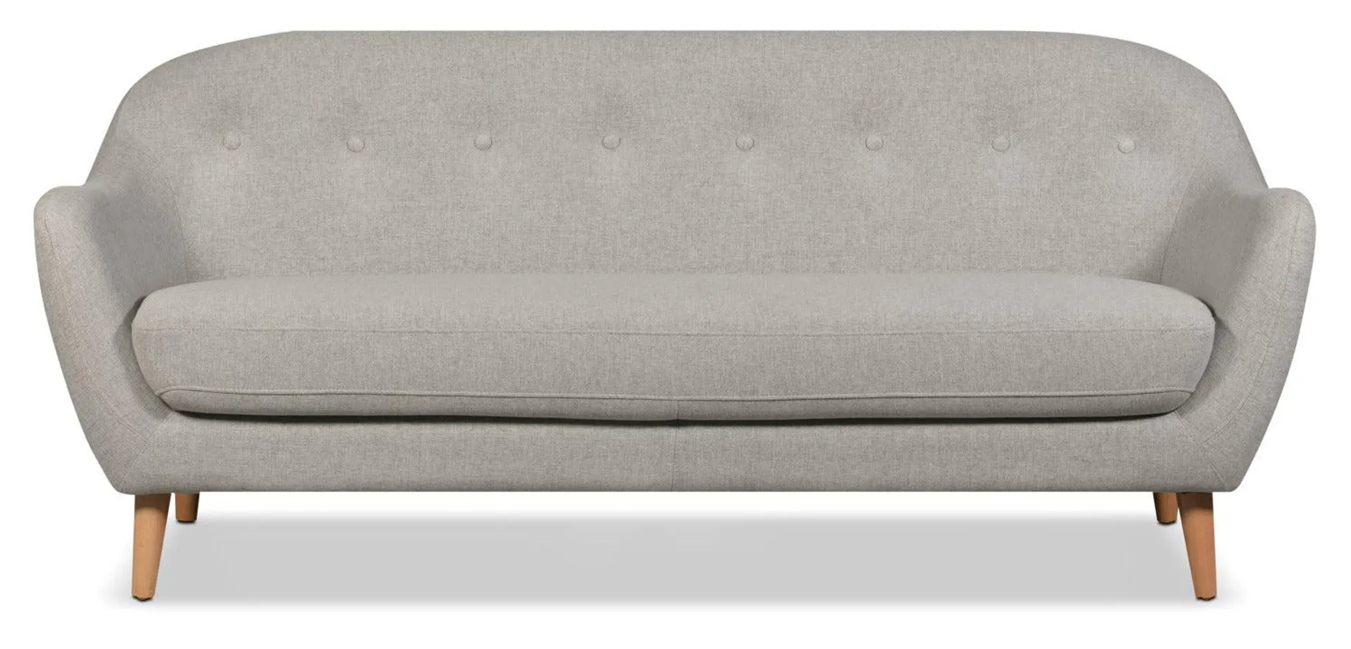 Calla Linen-Look Fabric Sofa - Light Grey