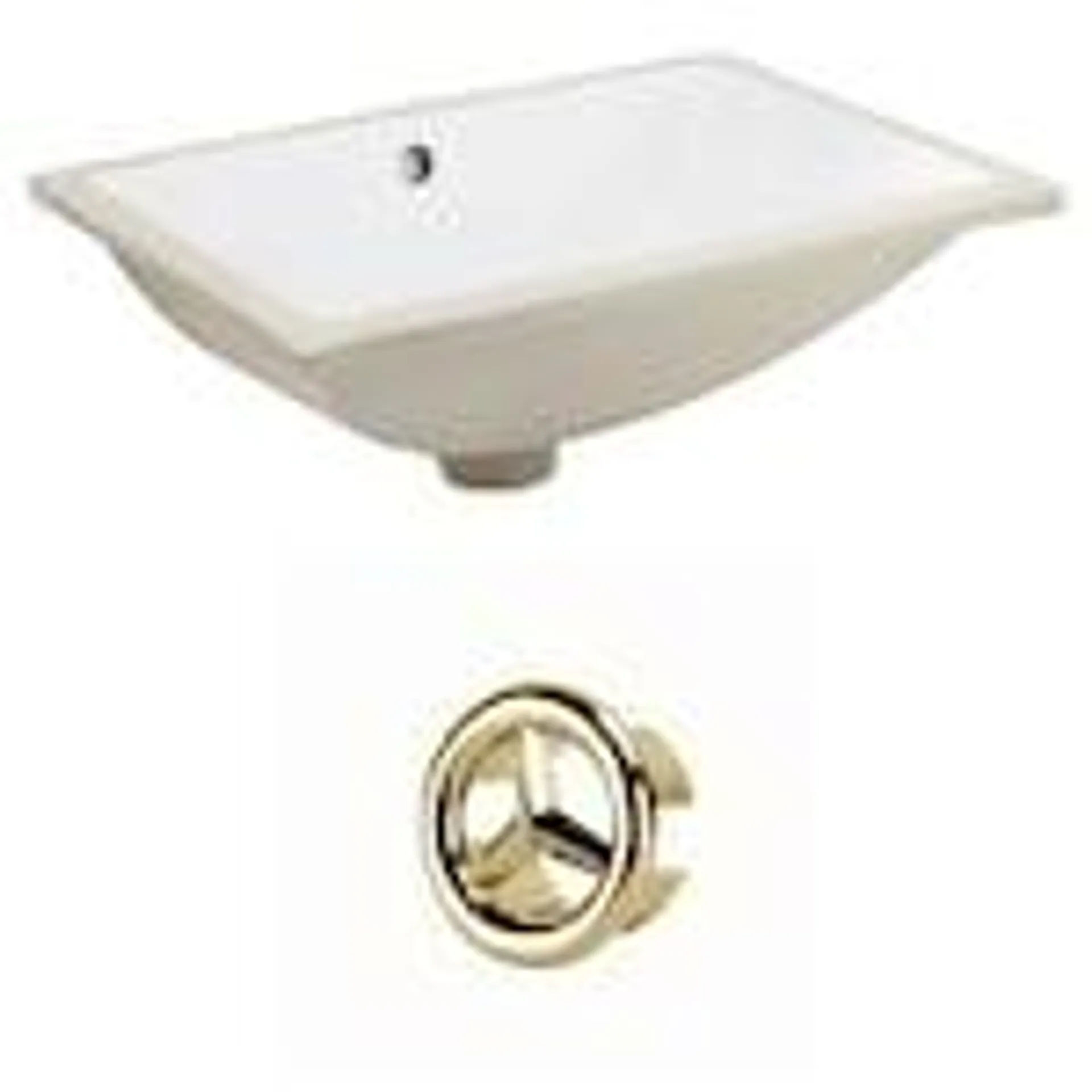 20.75-in. W Rectangle Bathroom Undermount Sink Set In White - Gold Hardware AI-20411