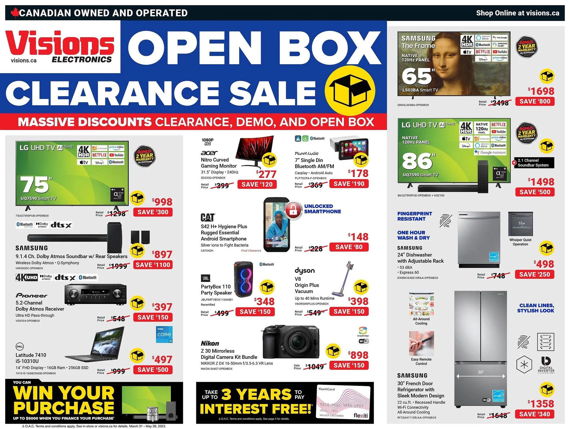 Visions Electronics flyer from March 29 to April 4 2024 - flyer page 1