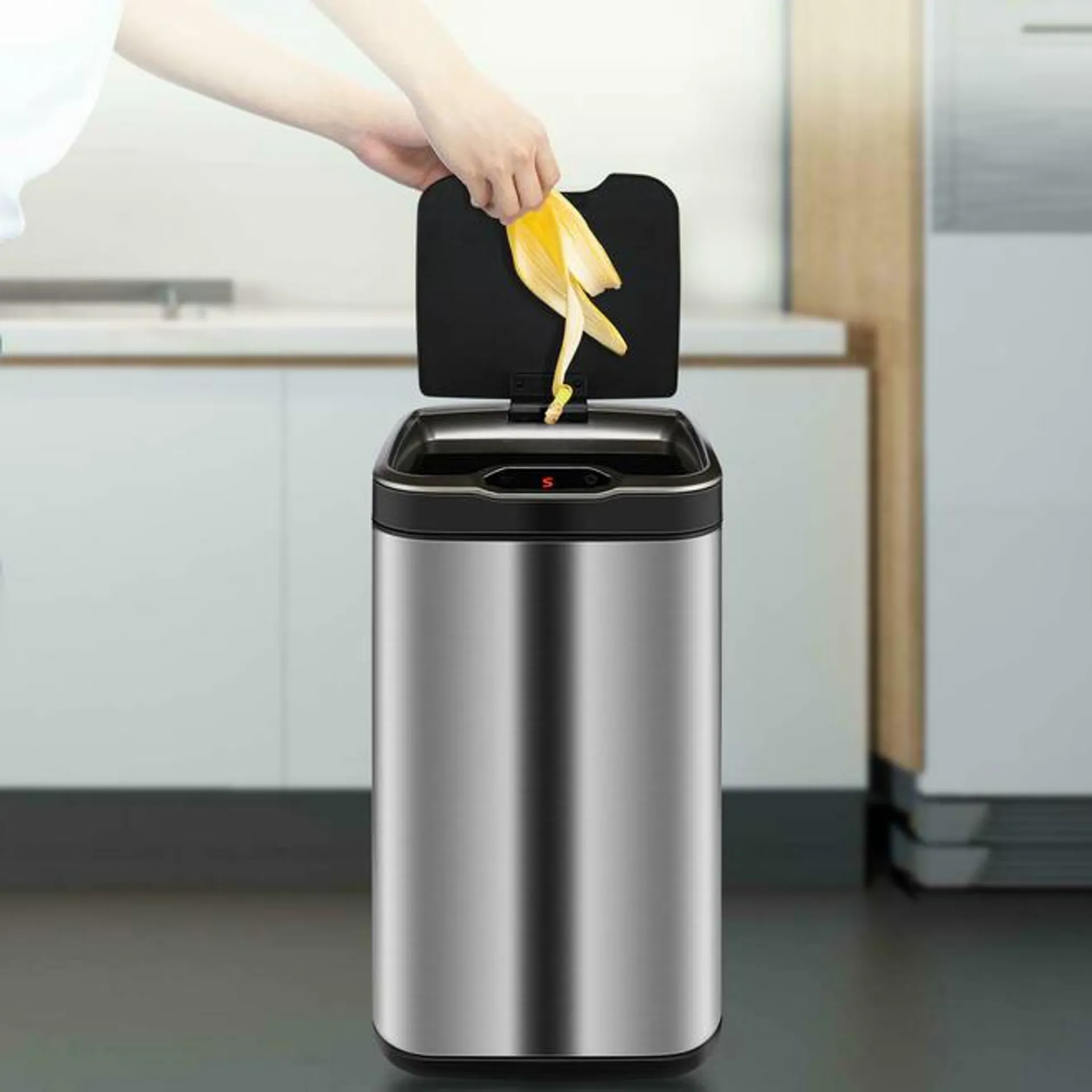 Kitchen Bathroom Smart Induction Automatic Sensor Trash Can Stainless Steel 12L - STORA™