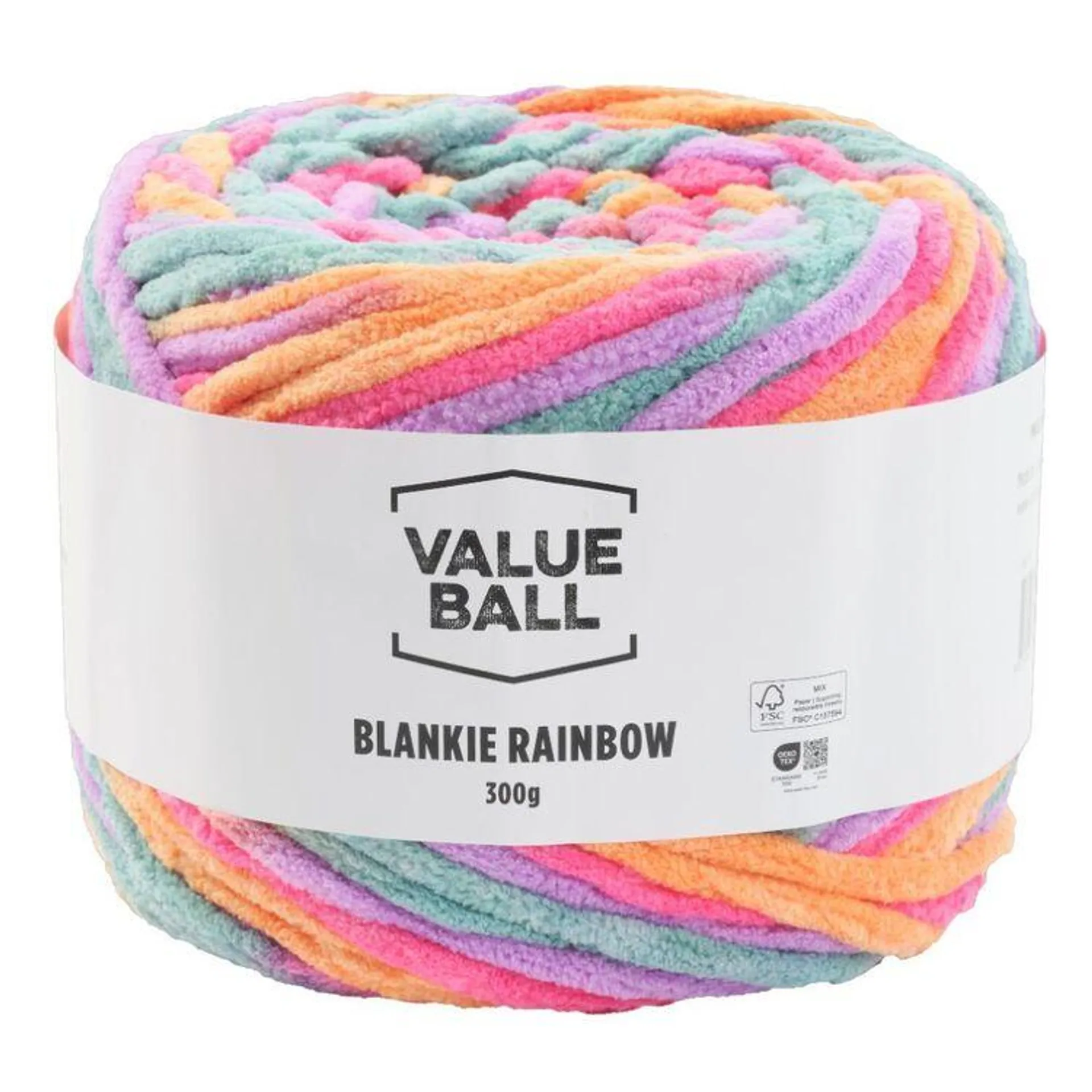 Value Ball Blankie Rainbow Yarn Gelato 300 g