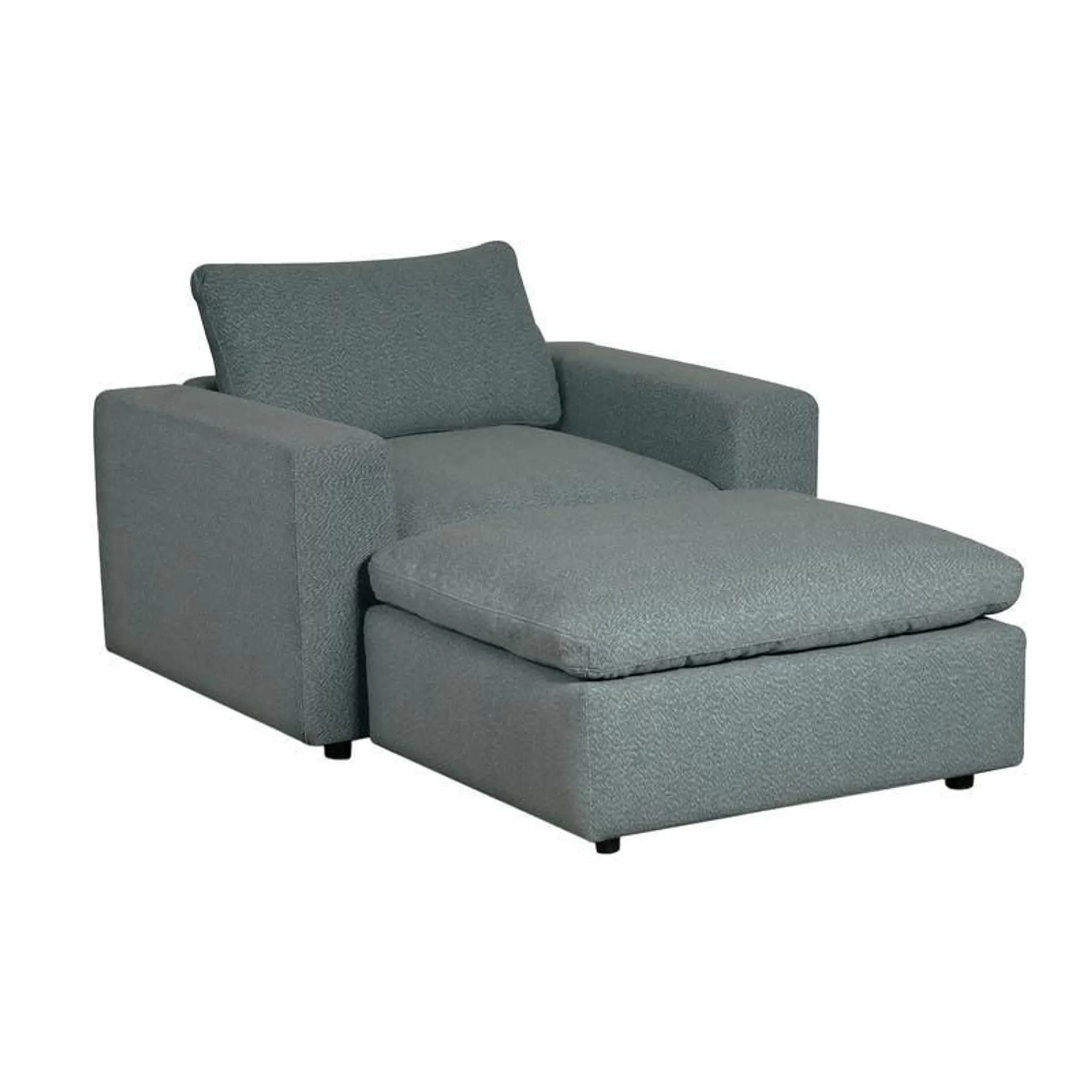 Fauteuil modulaire avec ottoman gris - 4 mcx