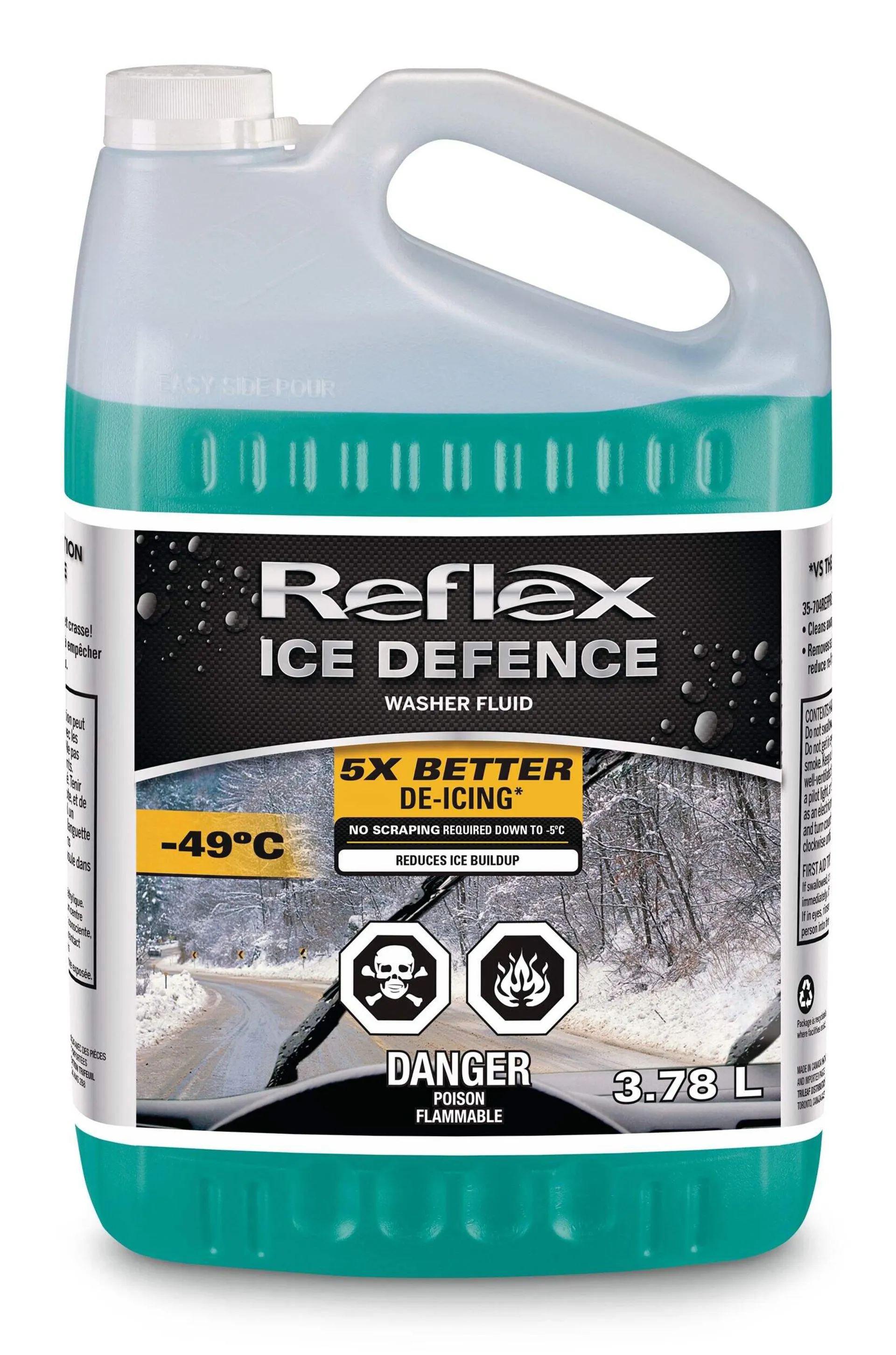 Reflex Ice Defence Windshield Washer Fluid, -49°C, 3.78L