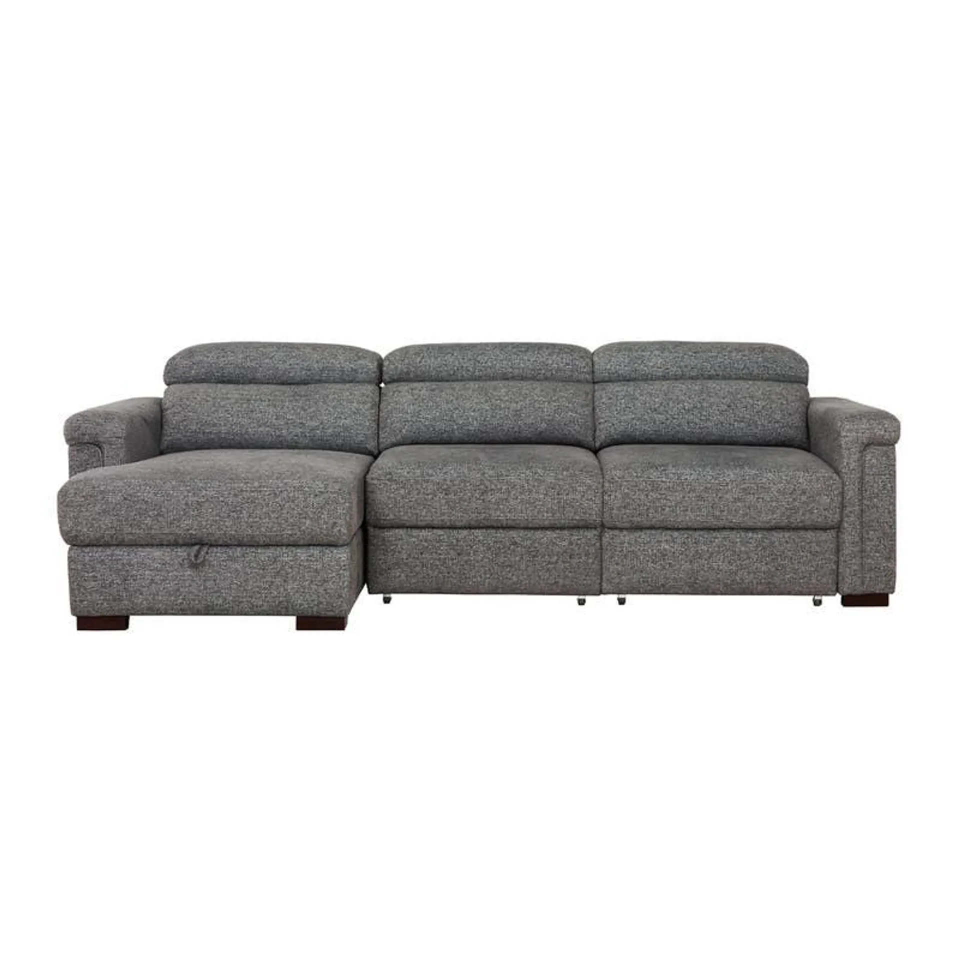 Sectionnel électrique avec sièges coulissants et chaise longue