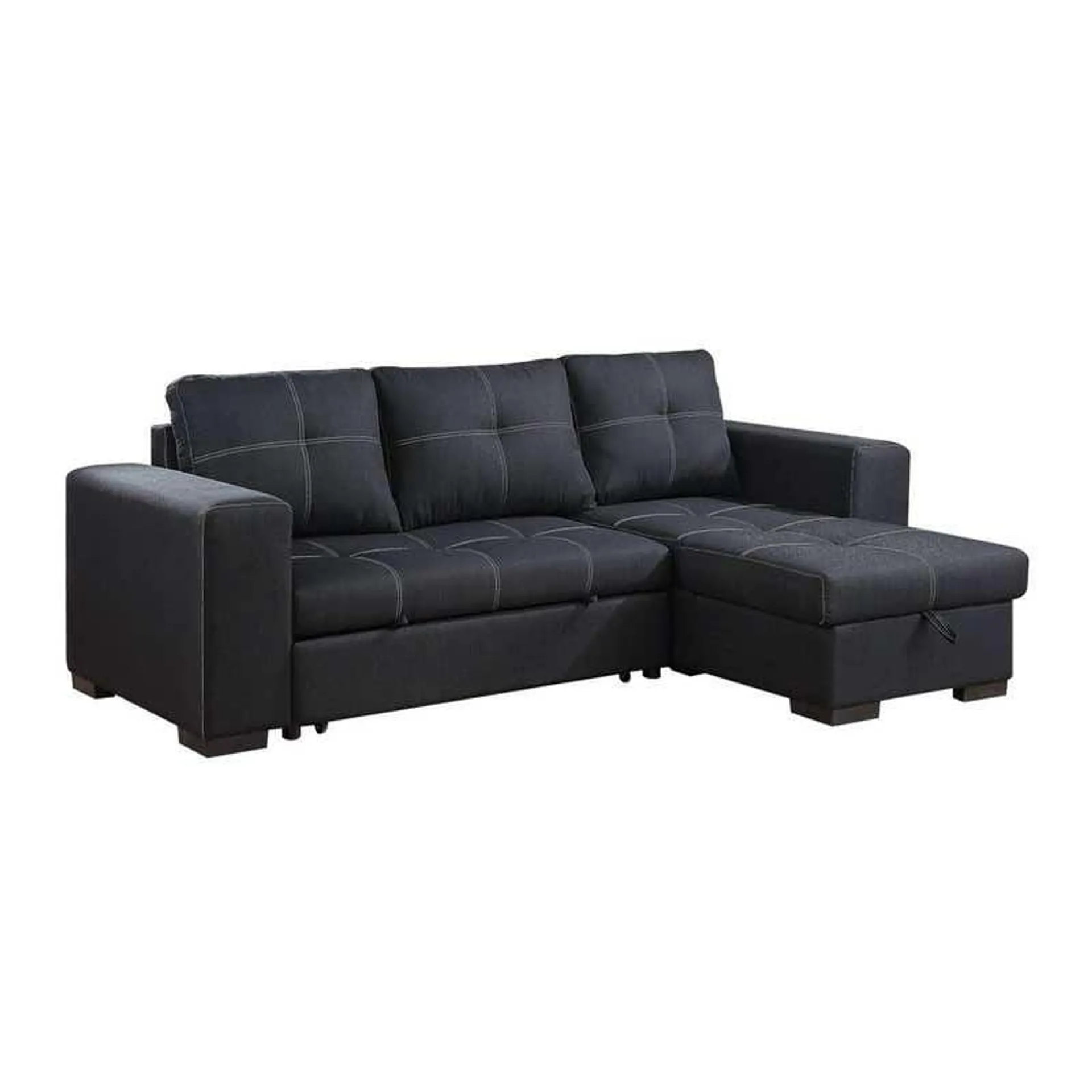 Sofa convertible réversible avec rangement - noir