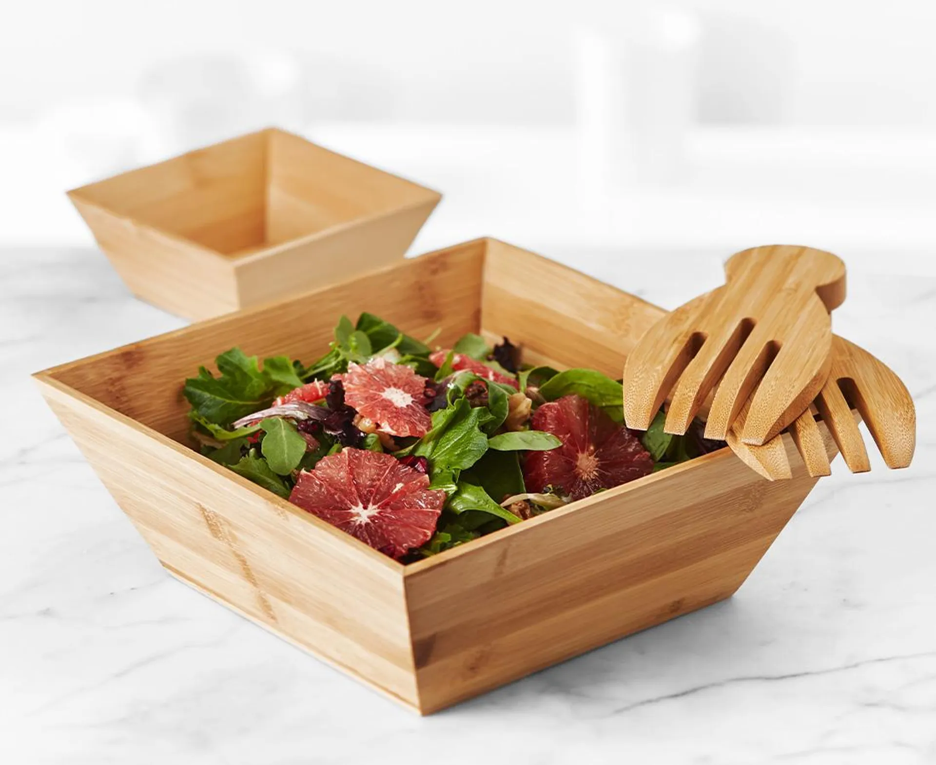 Koa Bamboo Salad Bowl with Utensils