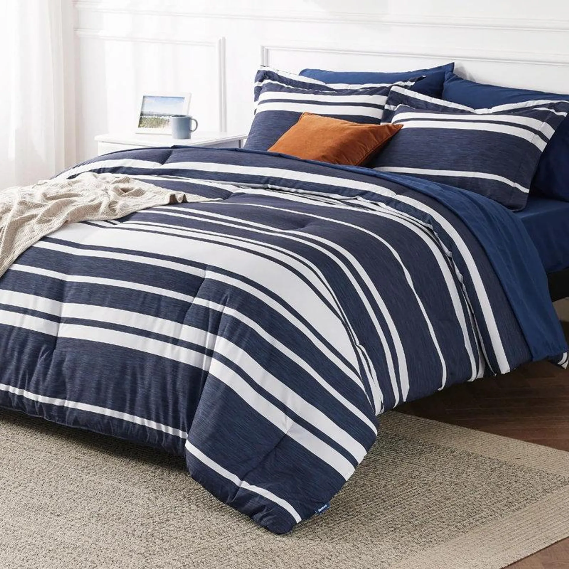 Bedsure Bed-In-A-Bag Striped Comforter Sets