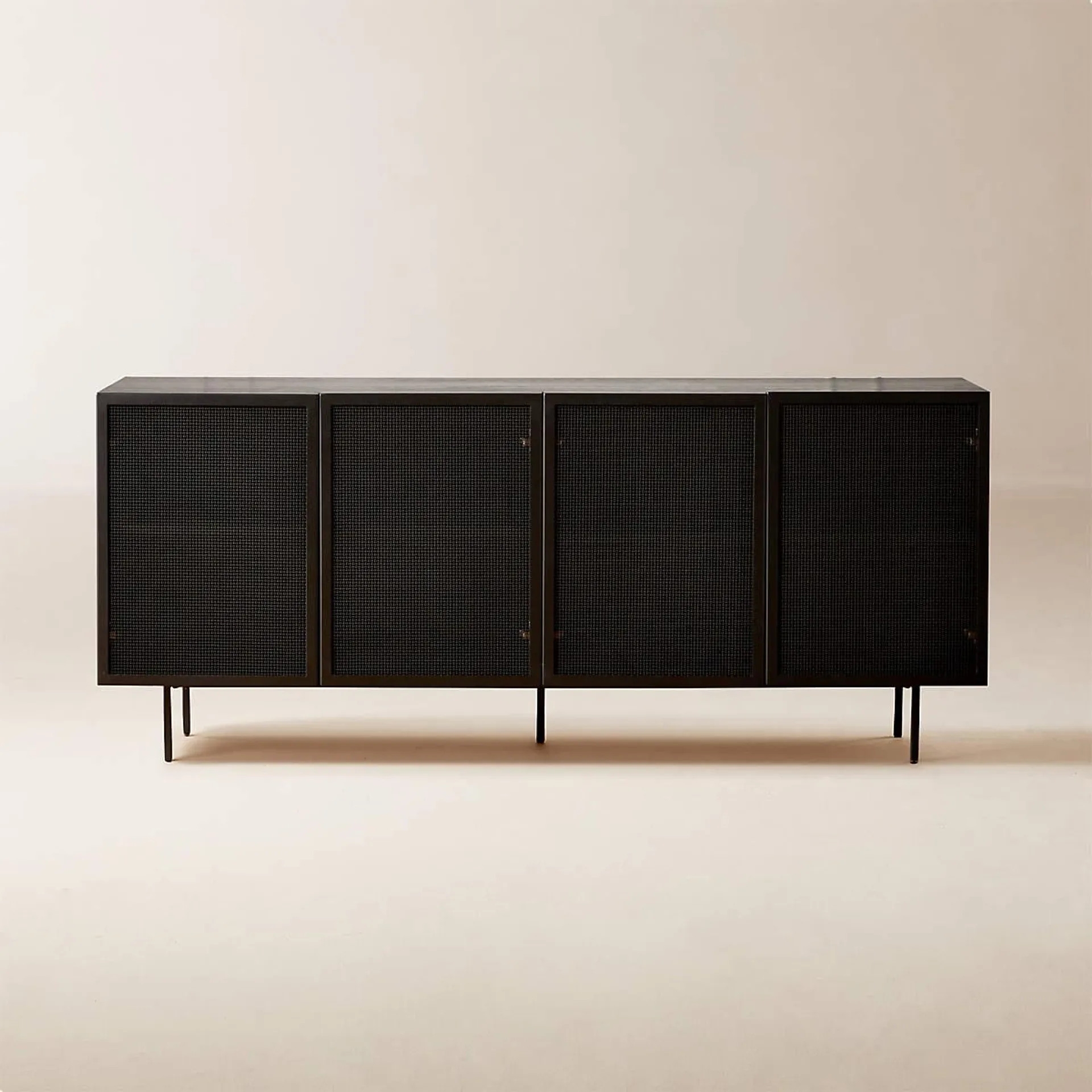 Trace 71" Black Wire Mesh Credenza