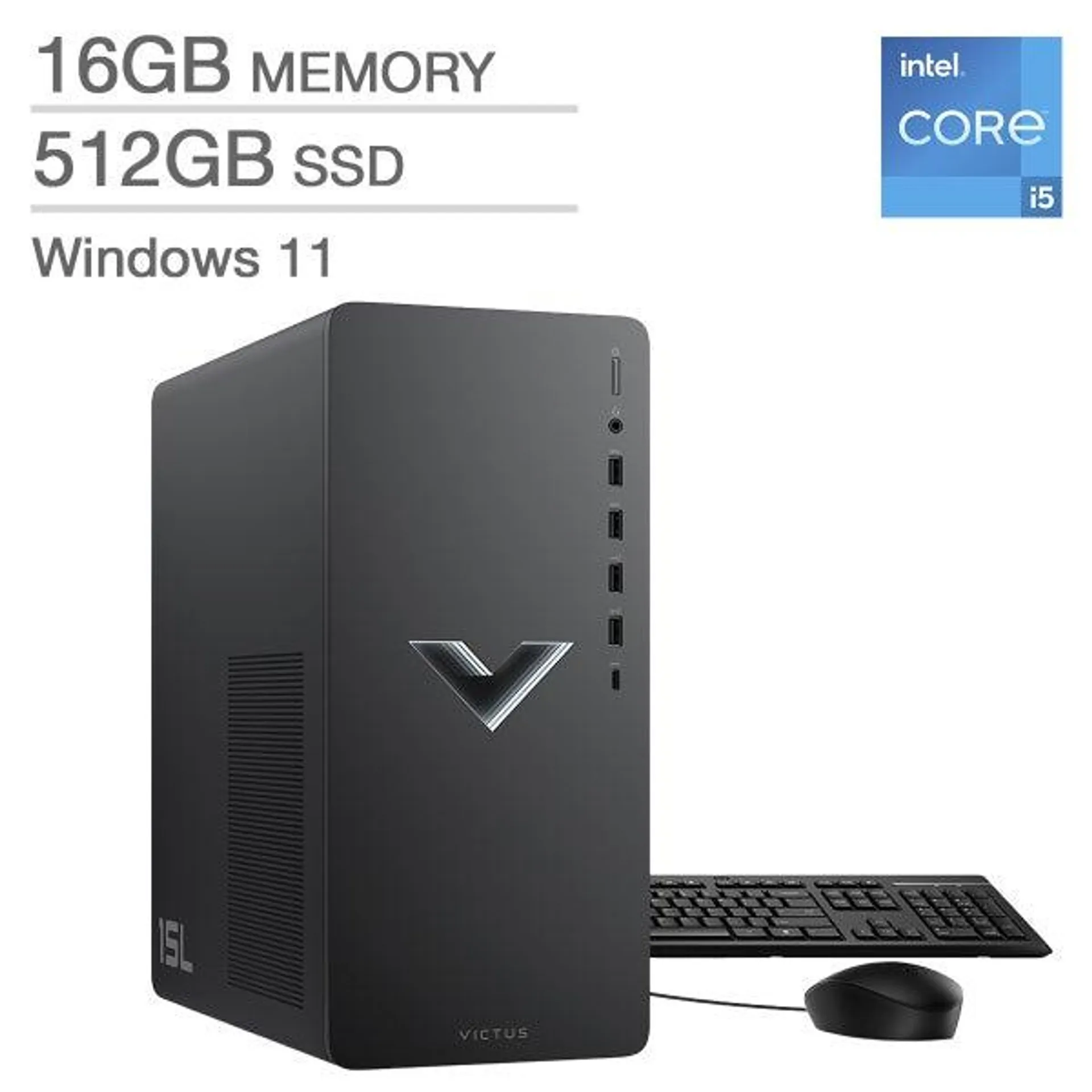 HP Victus 15L Gaming Desktop, Intel Core i5-14400F – 16GB RAM, 512GB SSD, 6GB NVIDIA GeForce RTX 3050