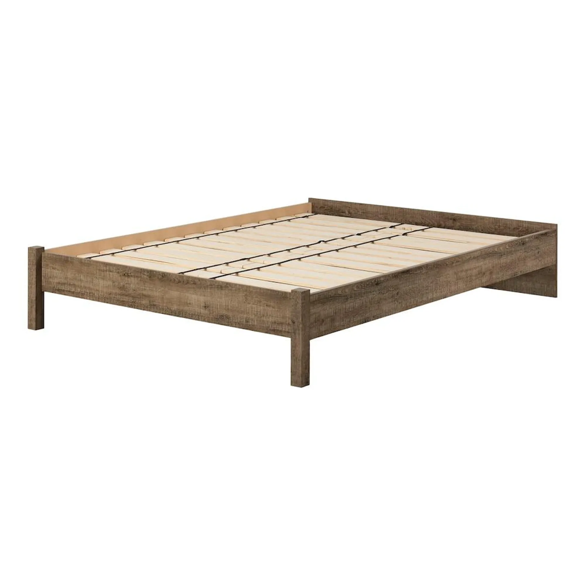 Holland 62.25 in. x 83.25 in. x 14.75 in. Queen Platform Bed in Weathered Oak