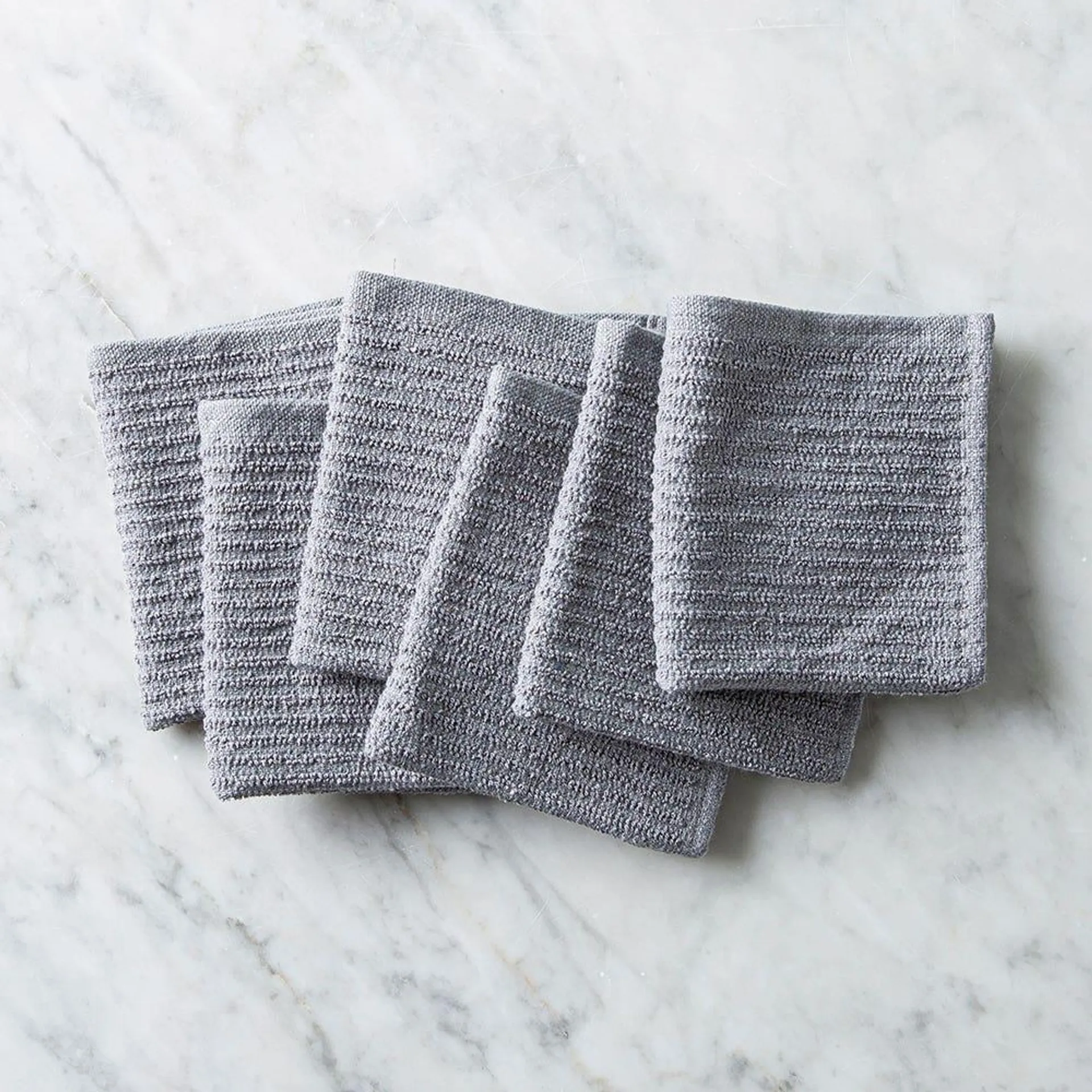 KSP Soft Touch 100% Recycled Cotton Wash Cloth - Set/6 (Grey)