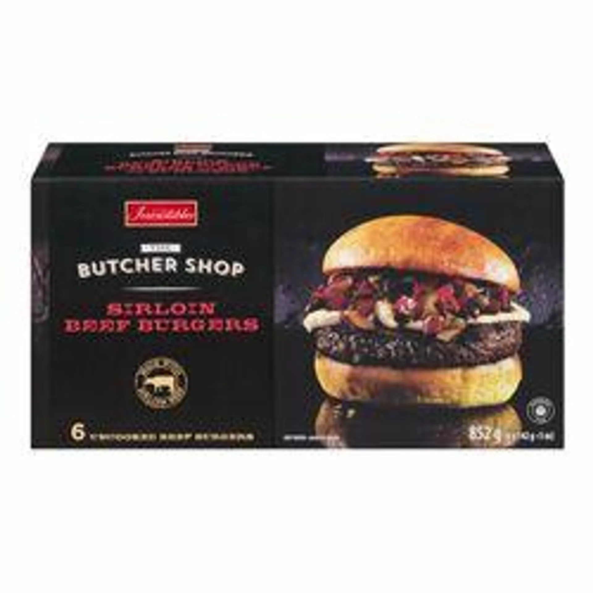 Frozen Sirloin Beef Burgers, Butcher Shop