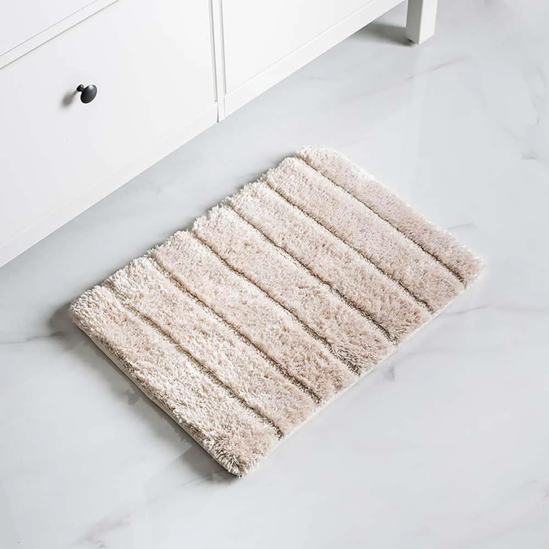 Harman Luxe Ribbed Memory Foam Bathmat (Cream)