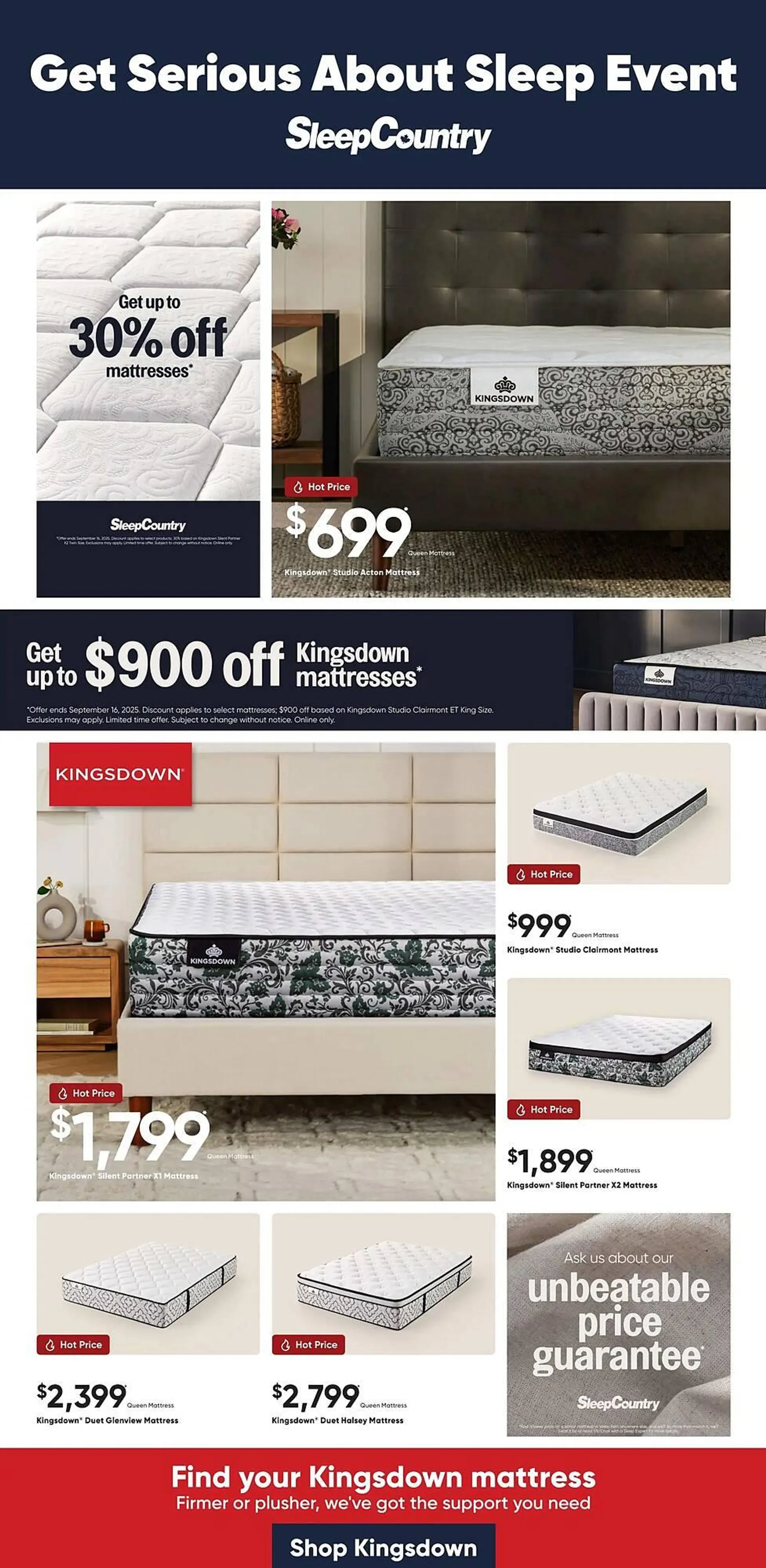 Sleep Country flyer from August 7 to August 13 2025 - flyer page 1