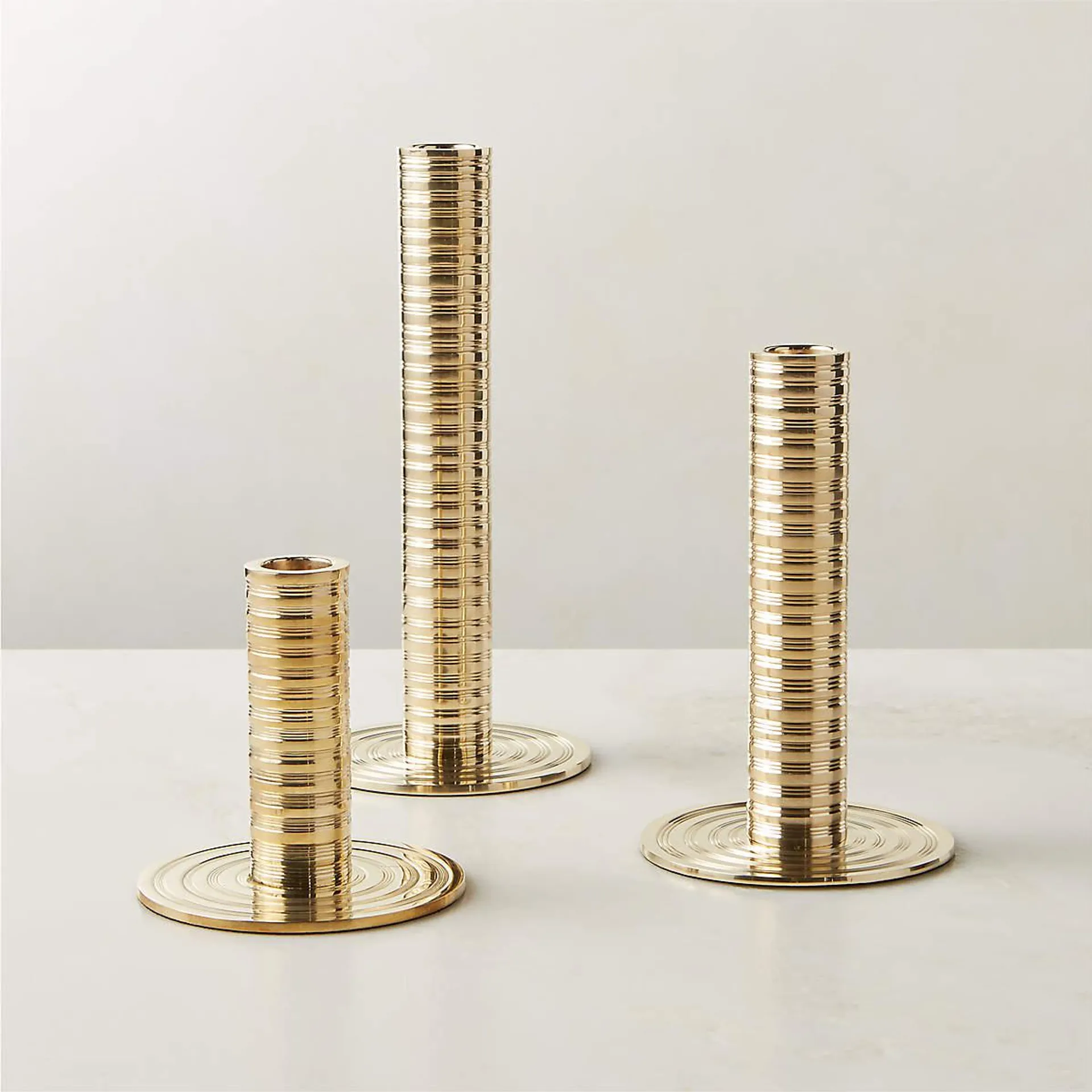 Spencer Brass Taper Candle Holder Set of 3