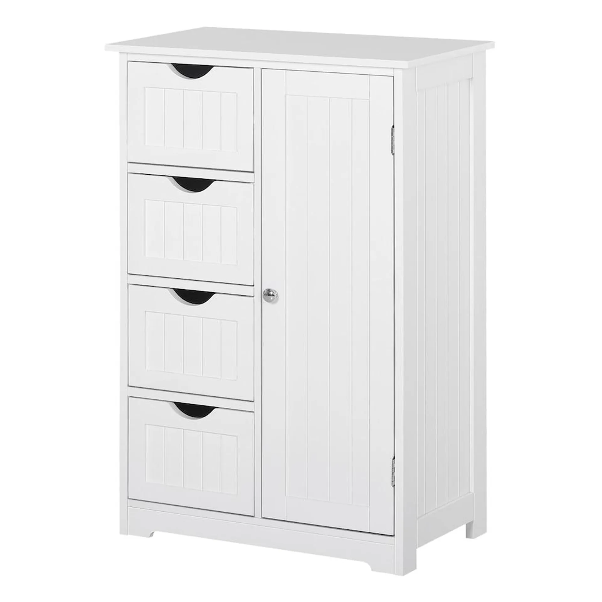 32.7-inch H 4-Drawer Bathroom Storage Cabinet With Adjustable Shelf in White