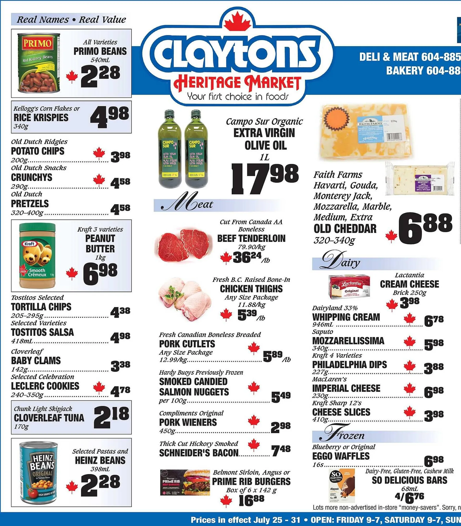 Claytons Heritage Market flyer from July 25 to July 31 2025 - flyer page 1
