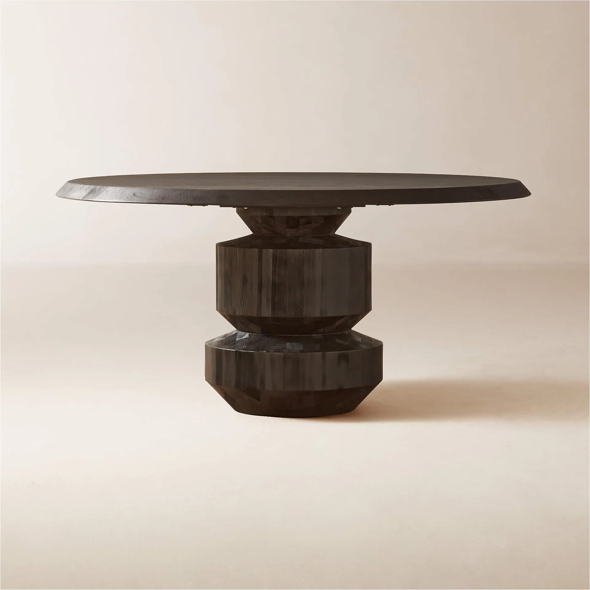 Sylvie 60" Round Black Wood Dining Table