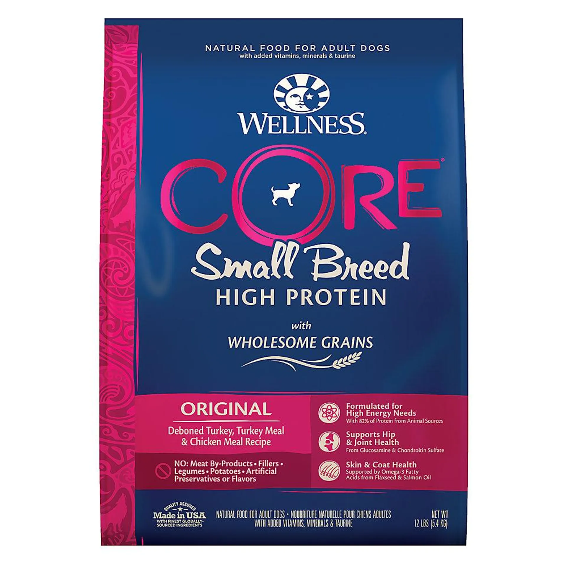 Wellness® CORE® High Protein With-Grain Small Breed Adult Dry Dog Food - Turkey & Chicken