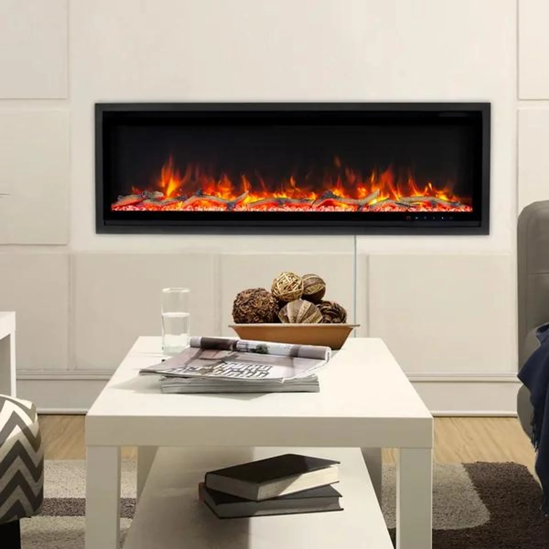 Paramount Kennedy II 152.4 cm (60 in.) Wall Mounted Electric Fireplace