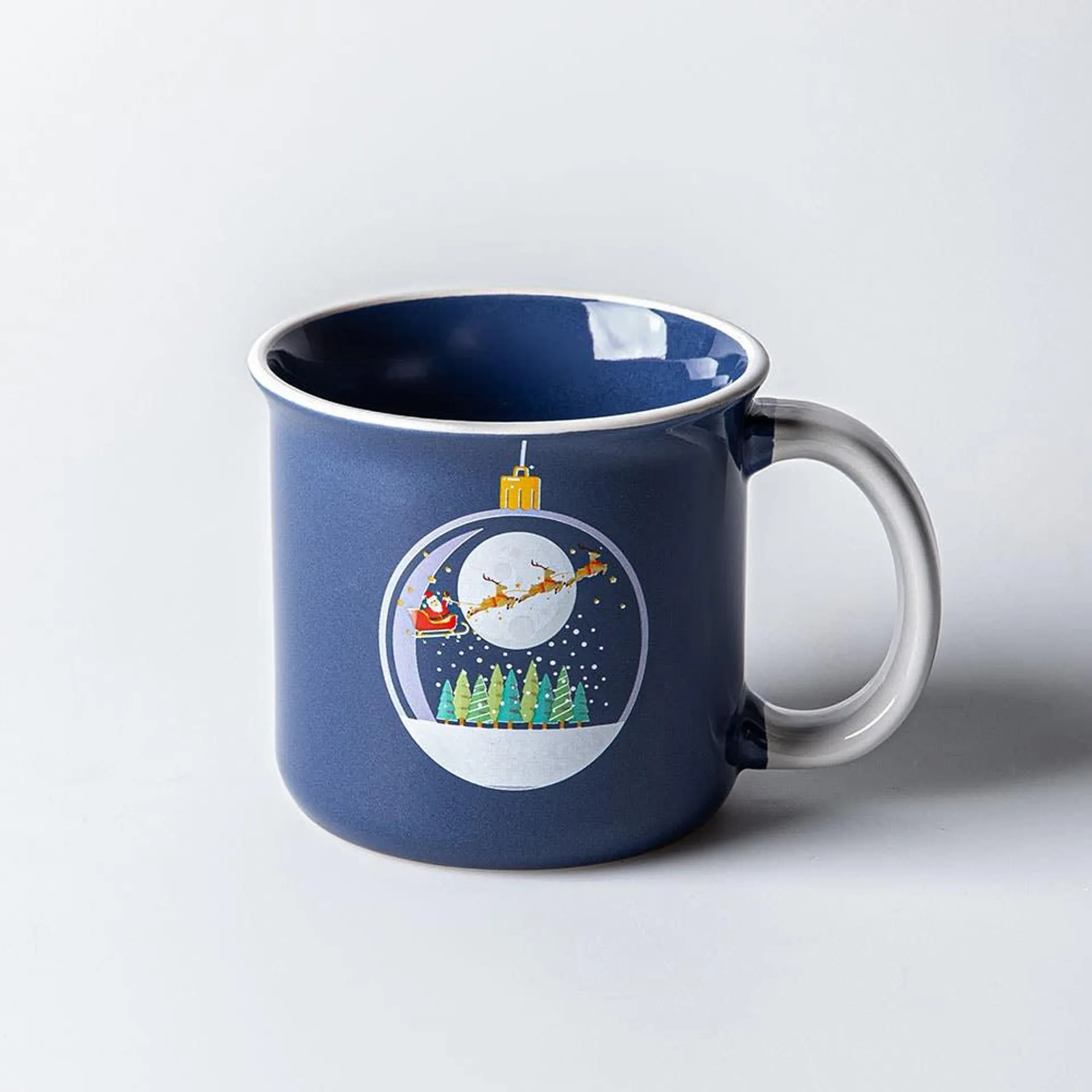 KSP Christmas Camper Mug 'Ornament' Ceramic Mug (Blue/White)