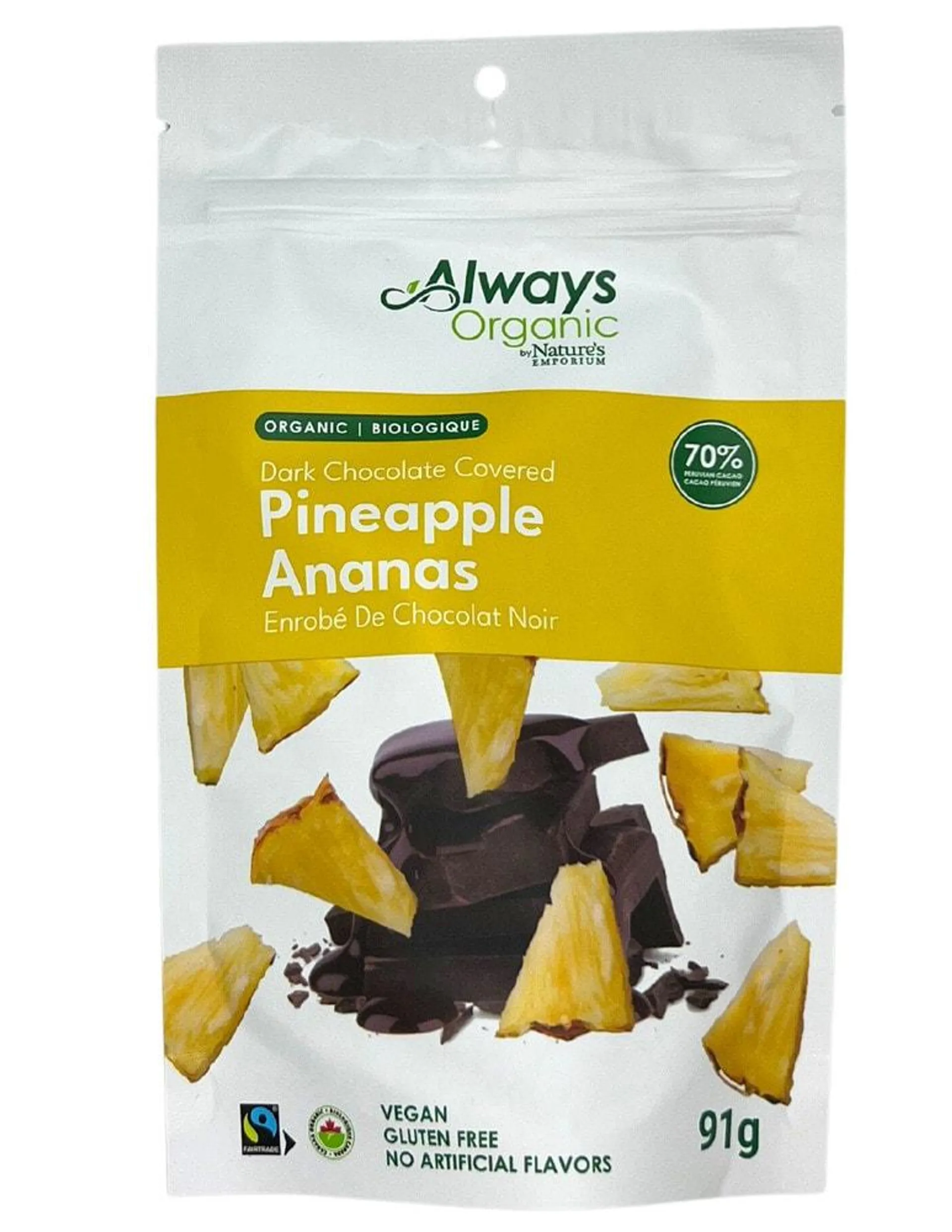 Always Organic Chocolate Covered Pineapple 91 g