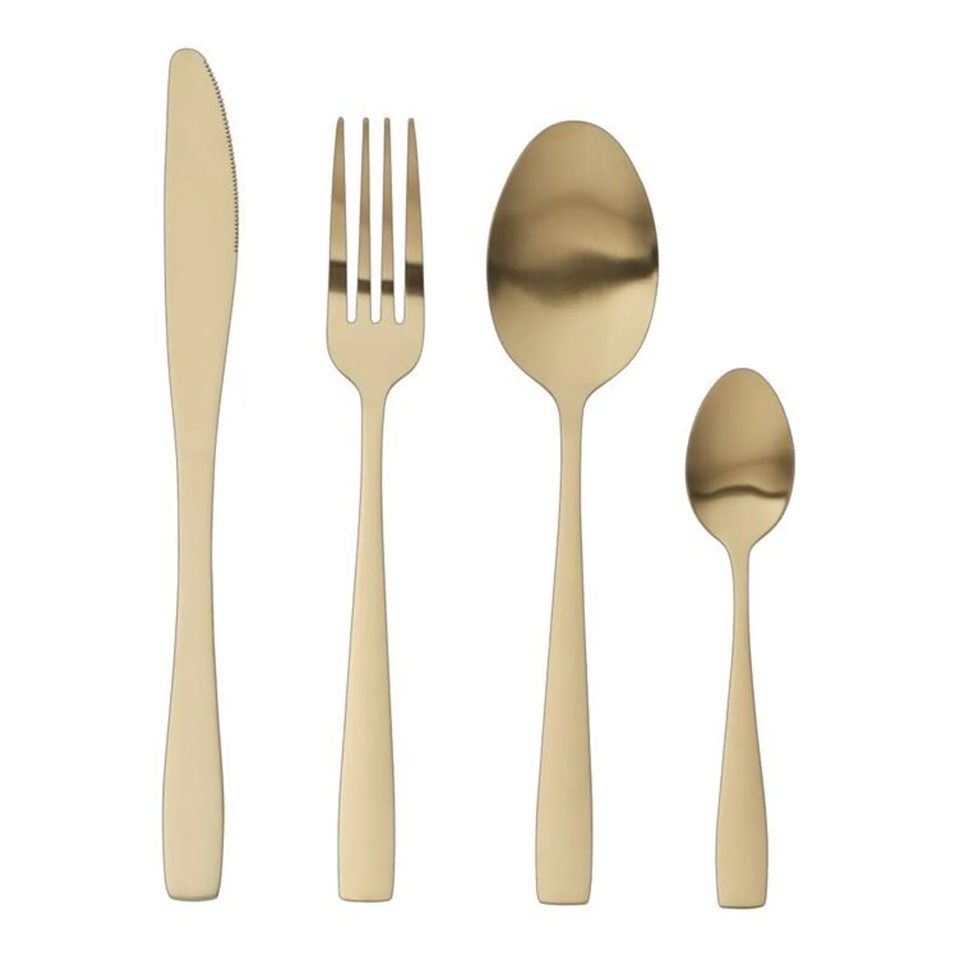 Culinary Co Stelton Matte 16 Piece Cutlery Set Matte Gold