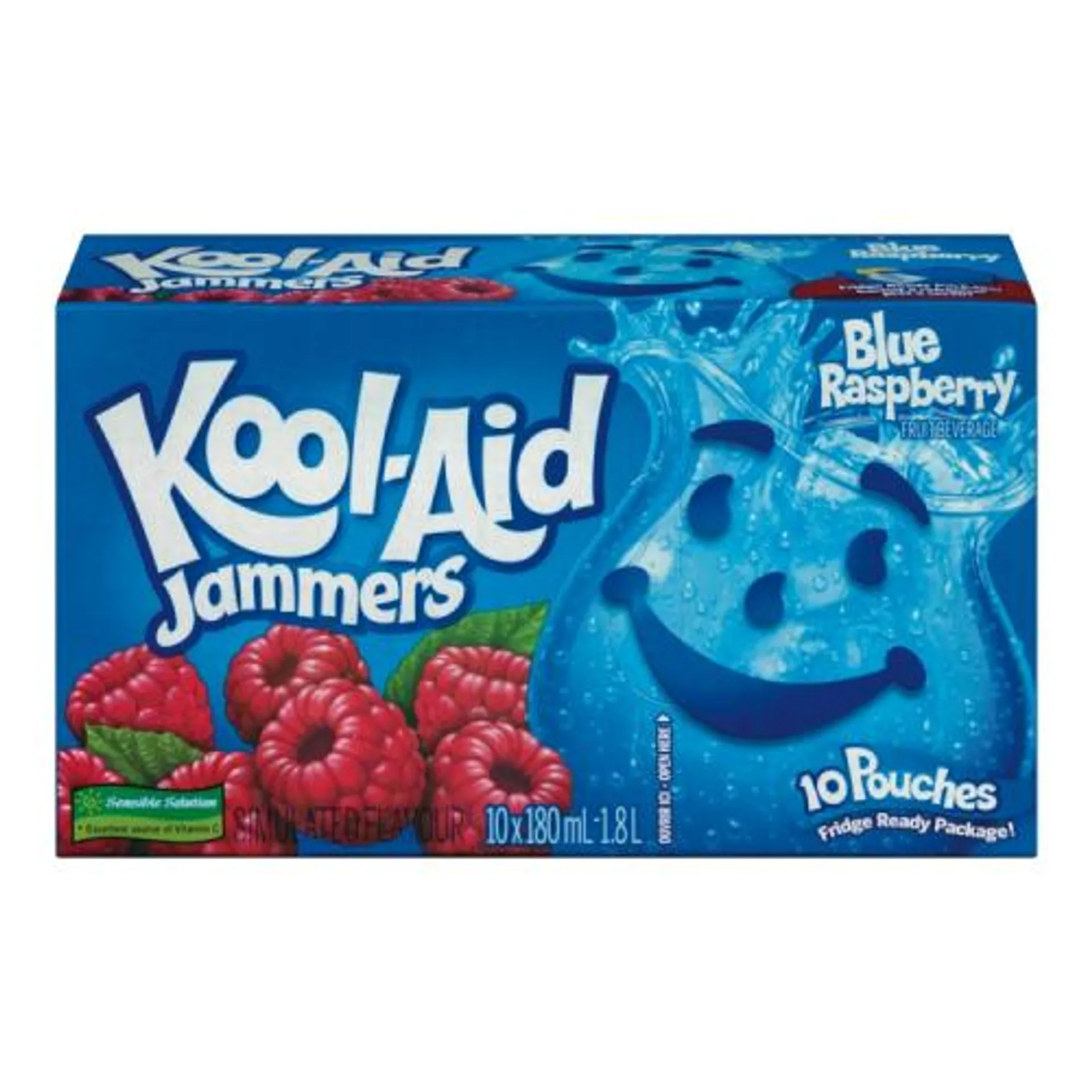 Kool Aid Jammers Blue Raspberry Mix Pouches, 10 ct