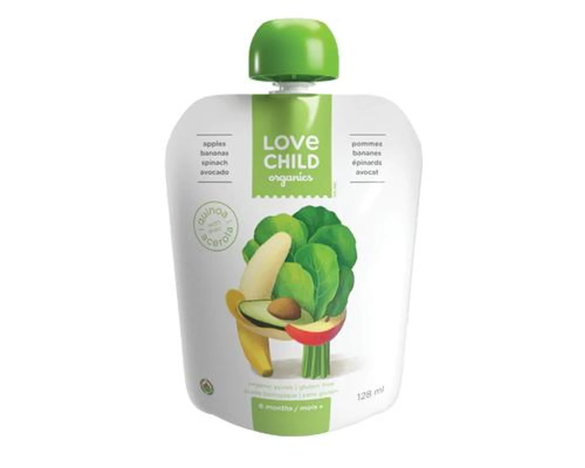 Love Child Organic Puree Apple Banana Spinach & Avocado 128mL