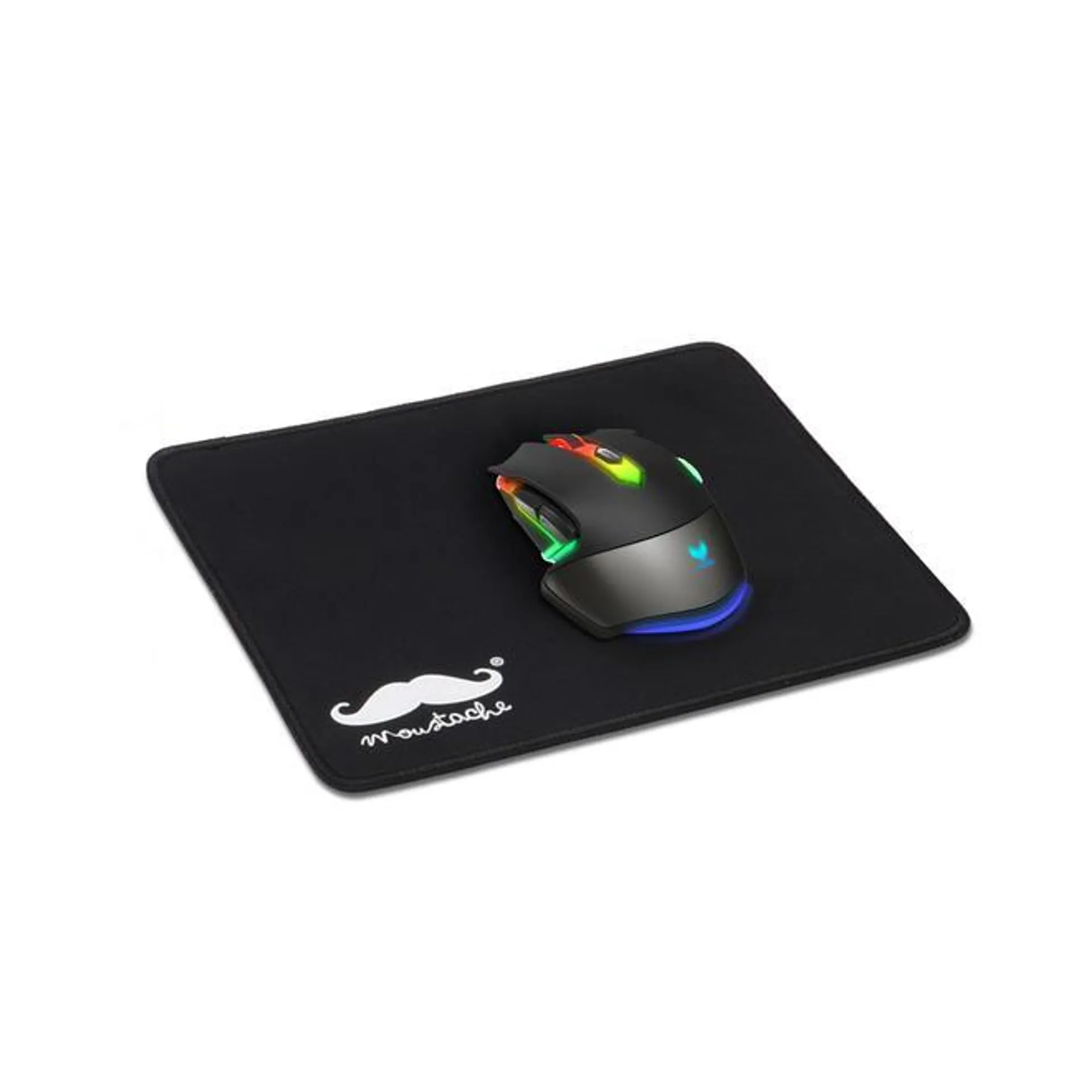 Mouse Pad Non-Slip Anti-Fray Cloth Surface, Black - Moustache® - 260mm*210mm*3mm